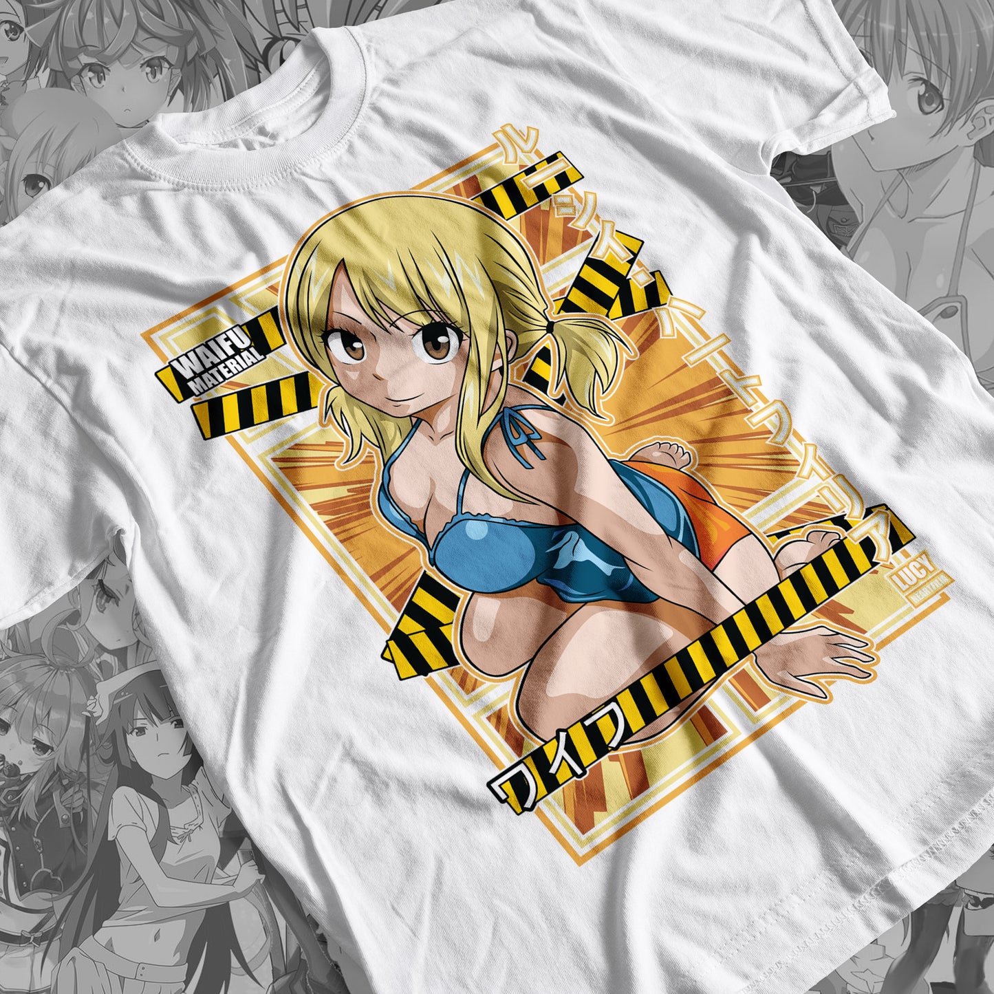 Waifu - Lucy Premium Anime Design, High Quality DTF Print, 100% Cotton Shirt