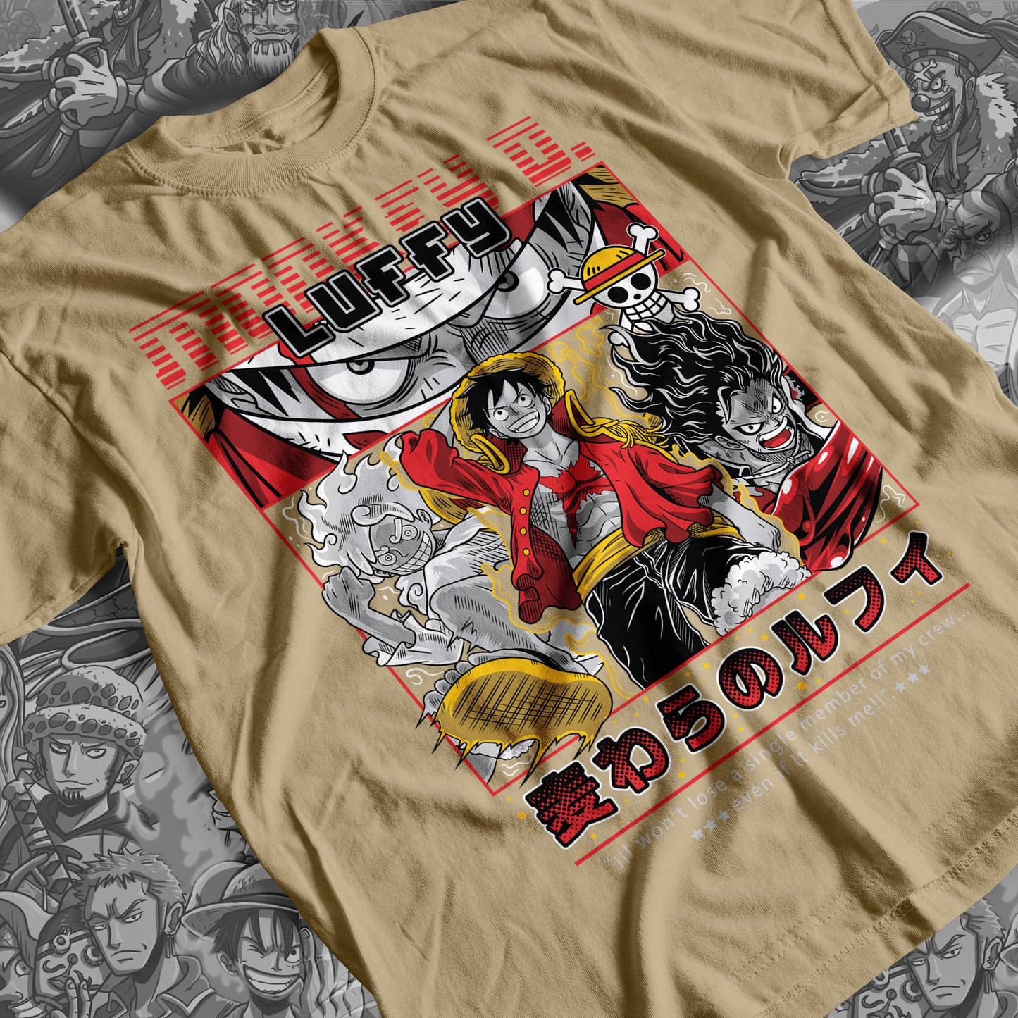 One Piece - Monkey D. Luffy 04 Premium Anime Design, High Quality DTF Print, 100% Cotton Shirt