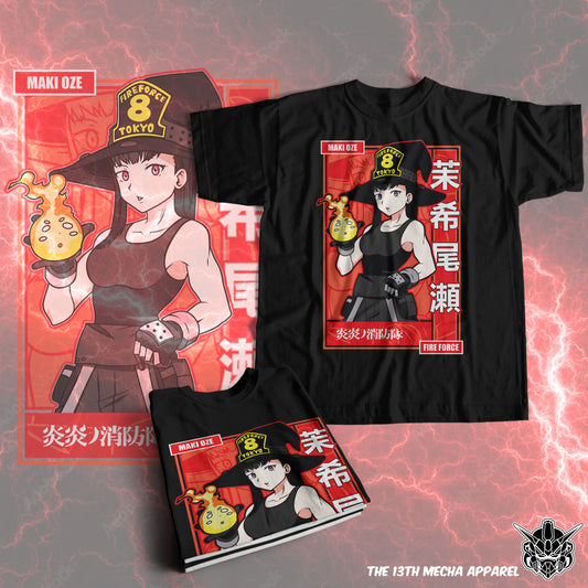 Fire Force- Maki Oze 01 Premium Anime Design, High Quality DTF Print, 100% Cotton Shirt
