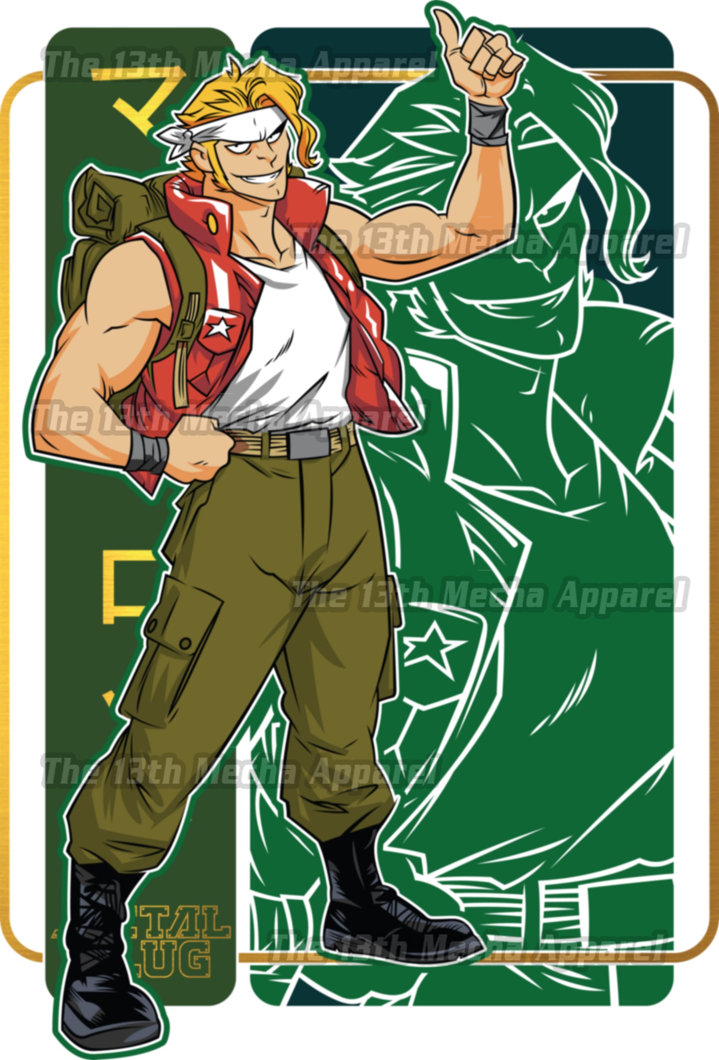 Metal Slug - Marco Premium Anime Design, High Quality DTF Print, 100% Cotton Shirt