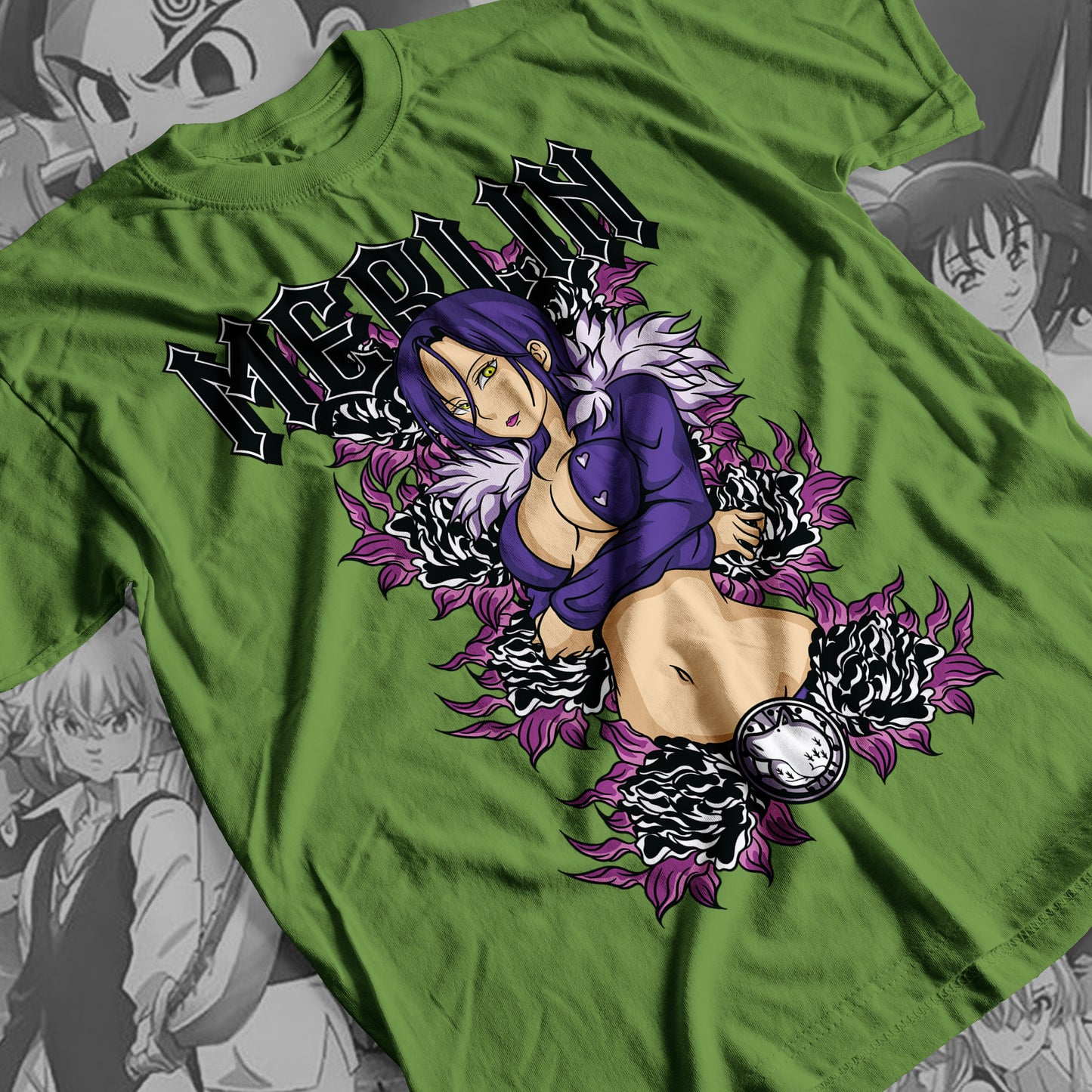 7 Deadly Sins Boar Sin of Gluttony - Merlin 02 Premium Anime Design, High Quality DTF Print, 100% Cotton Shirt