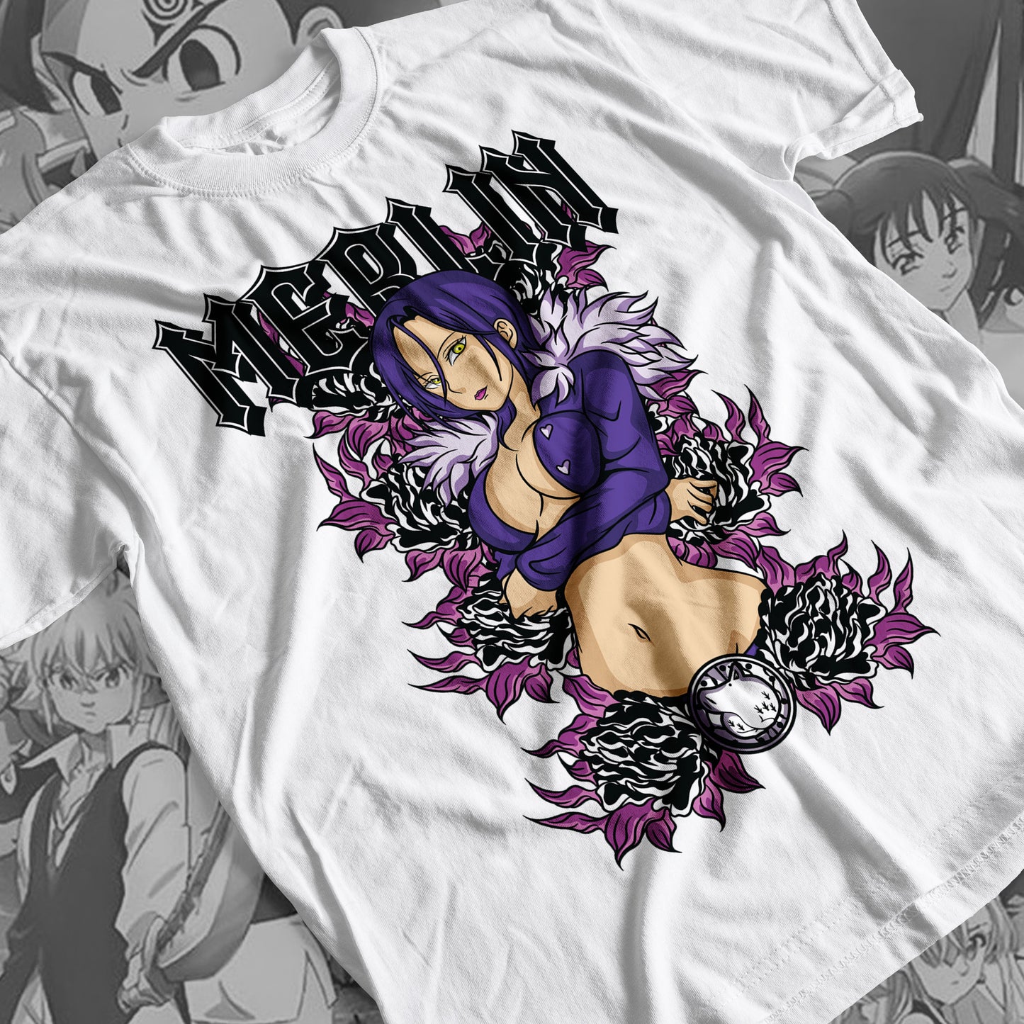 7 Deadly Sins Boar Sin of Gluttony - Merlin 02 Premium Anime Design, High Quality DTF Print, 100% Cotton Shirt