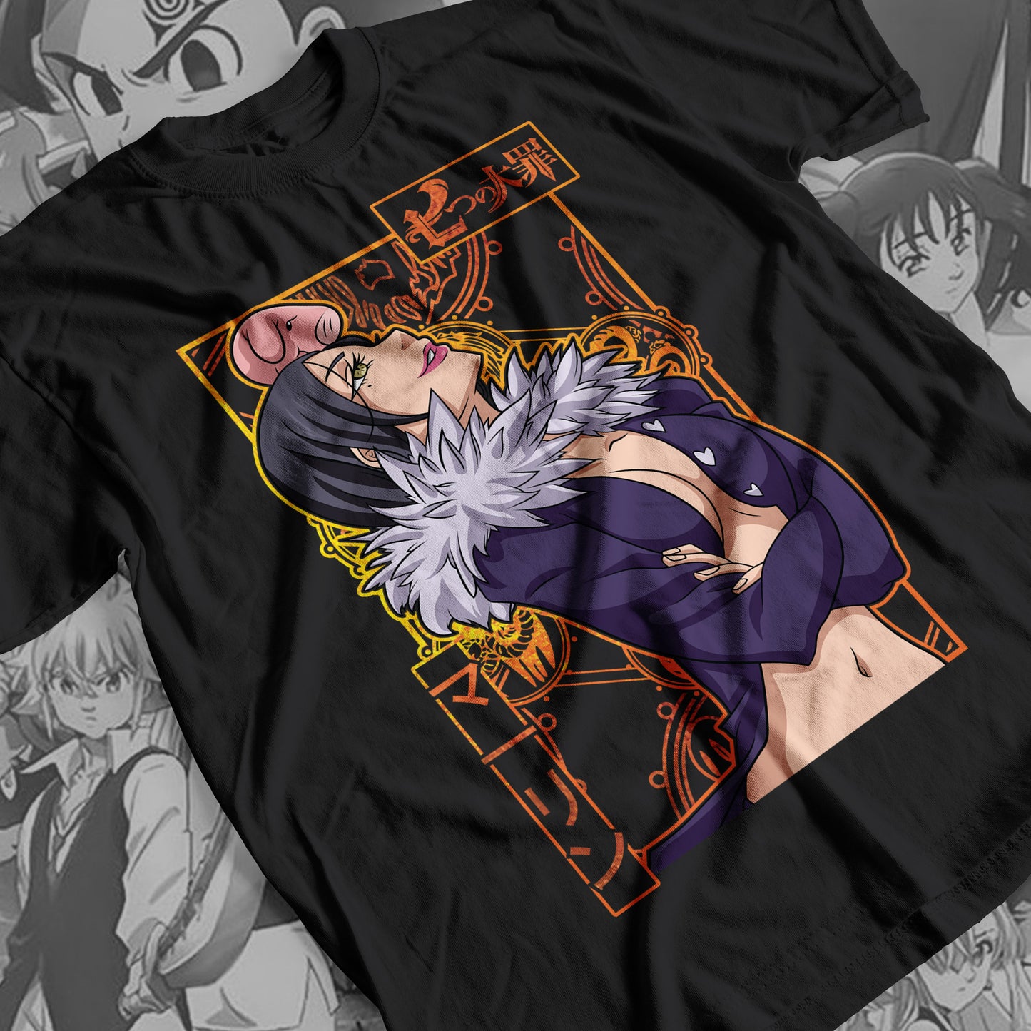 7 Deadly Sins Boar Sin of Gluttony - Merlin 01 Premium Anime Design, High Quality DTF Print, 100% Cotton Shirt