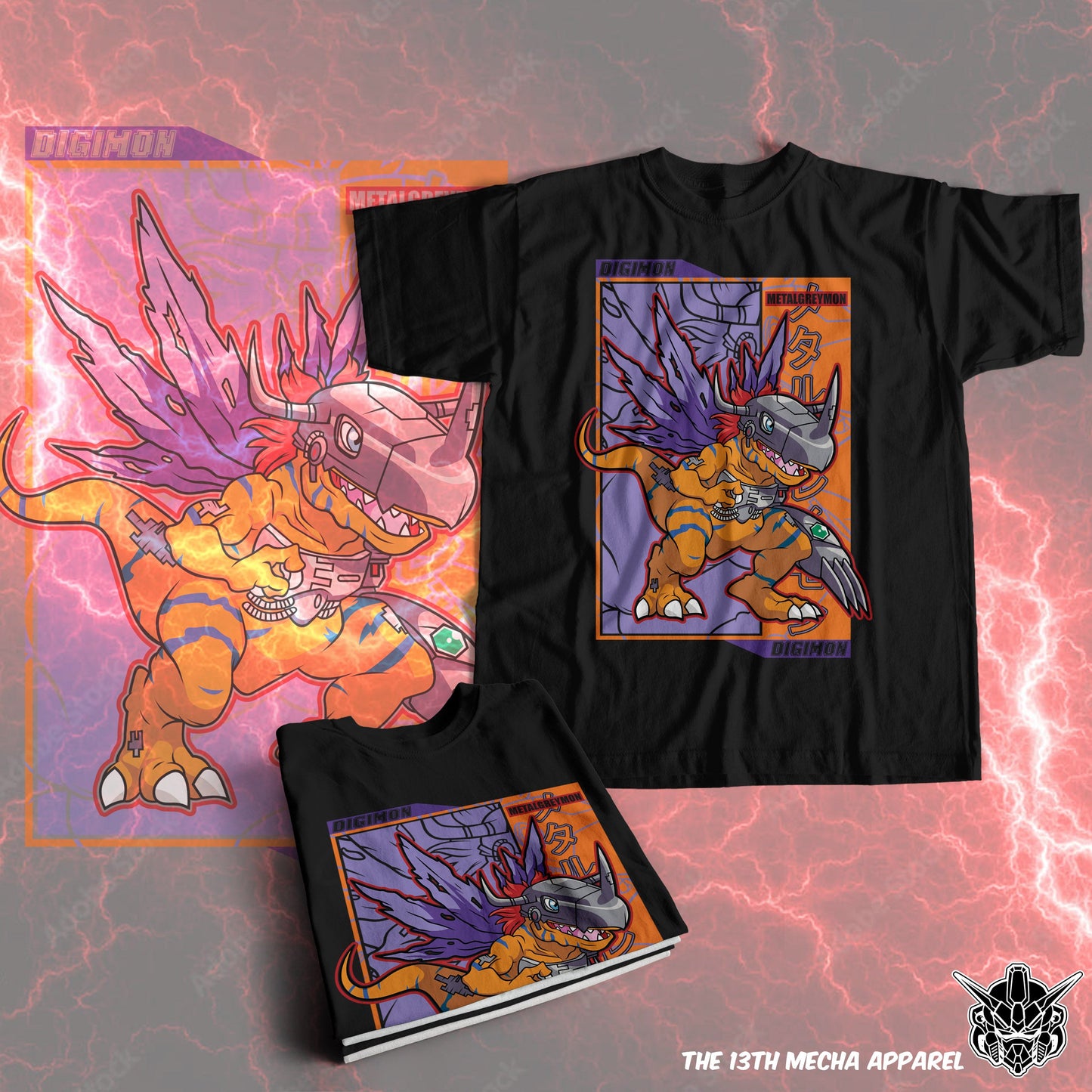 Digimon: Metalgreymon 01 Premium Anime Design, High Quality DTF Print, 100% Cotton Shirt
