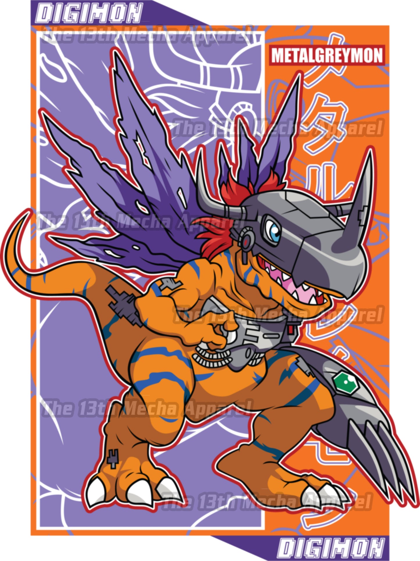 Digimon: Metalgreymon 01 Premium Anime Design, High Quality DTF Print, 100% Cotton Shirt