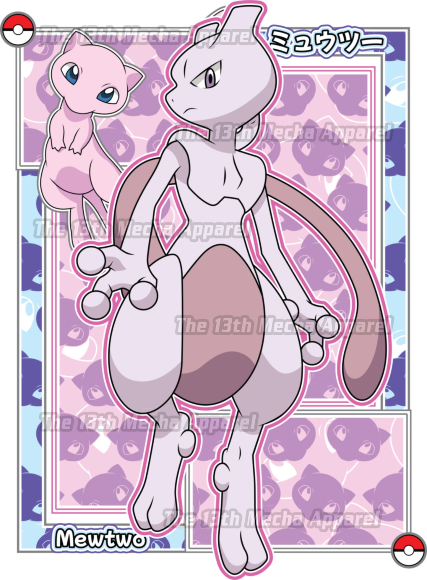 Pokemon - Mewtwo 01 Premium Anime Design, High Quality DTF Print, 100% Cotton Shirt
