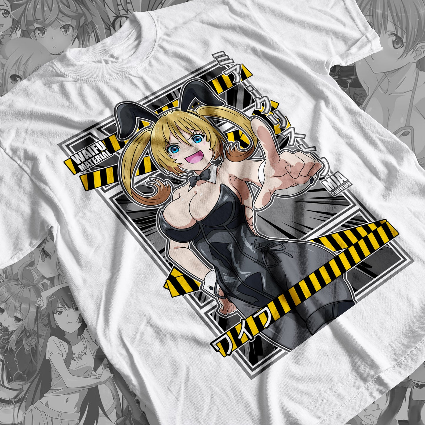 Waifu - Mia Christoph Premium Anime Design, High Quality DTF Print, 100% Cotton Shirt