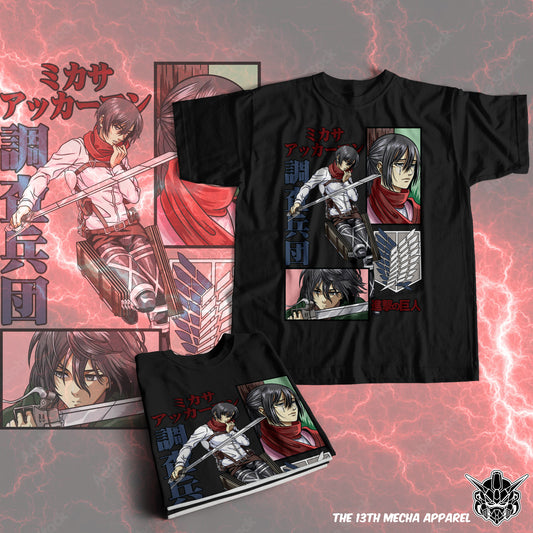 Attack on Titan - Mikasa Ackerman 01 Premium Anime Design, High Quality DTF Print, 100% Cotton Shirt