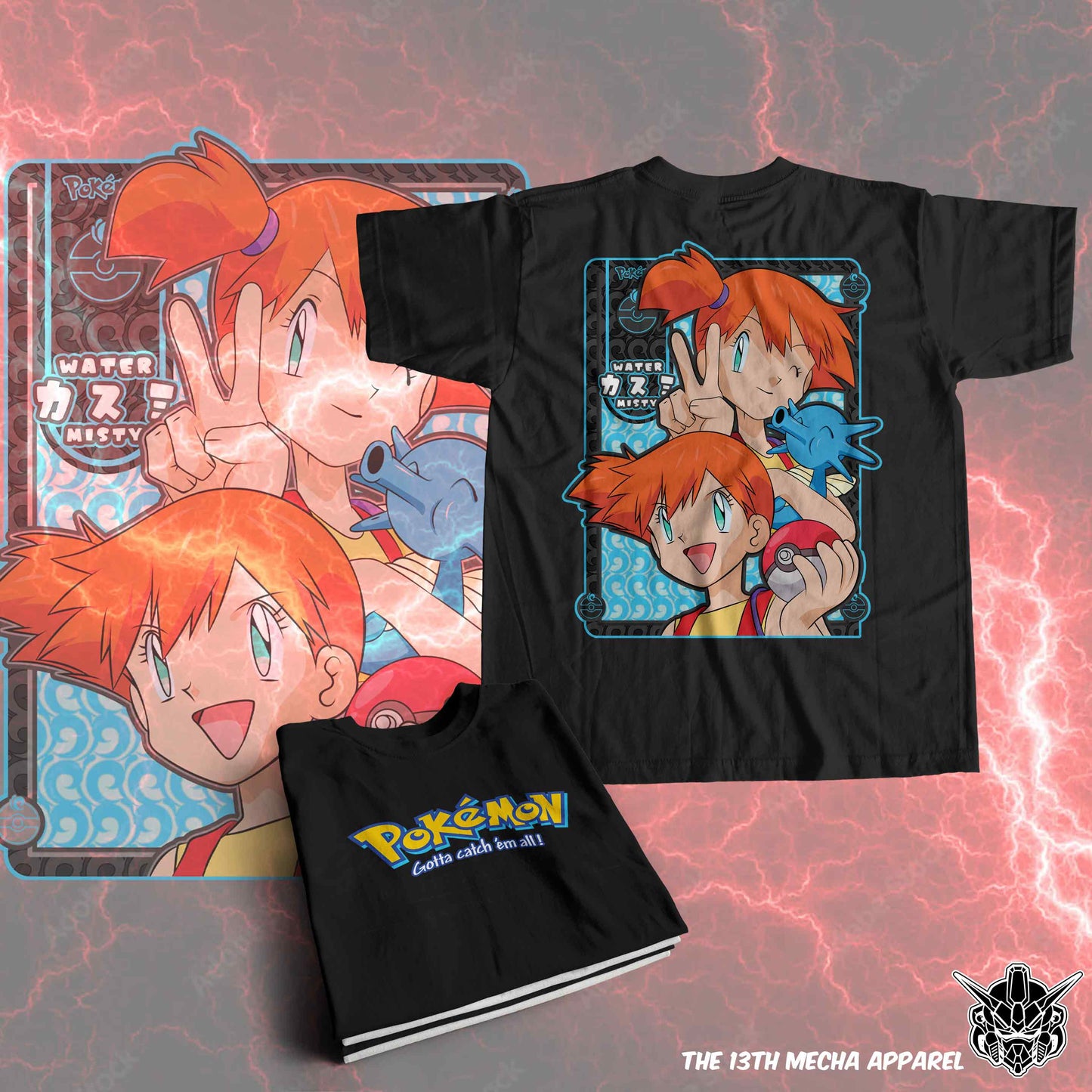Pokemon - Misty 01 Premium Anime Design, High Quality DTF Print, 100% Cotton Shirt