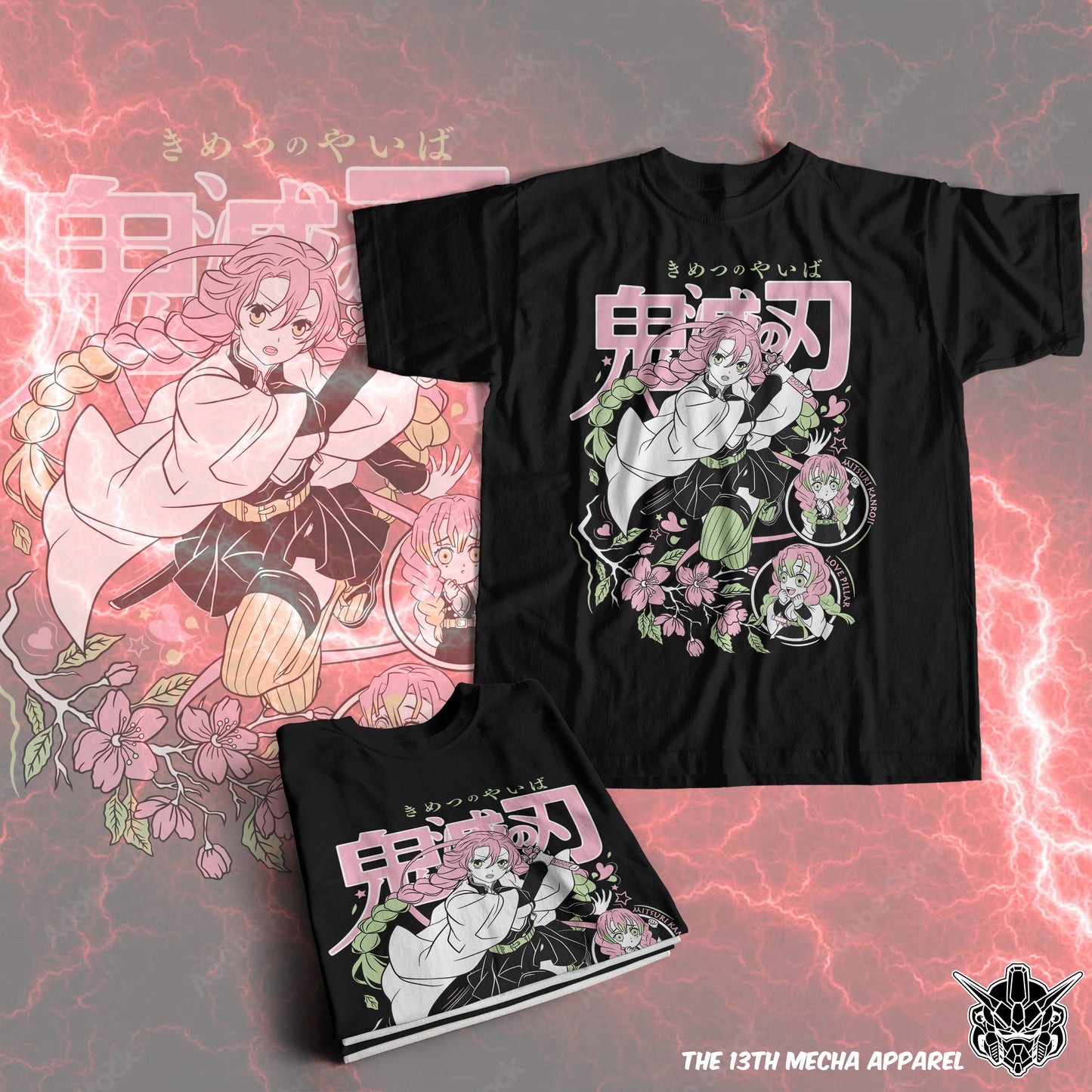 Demon Slayer - Mitsuri Kanroji 02 Premium Anime Design, High Quality DTF Print, 100% Cotton Shirt