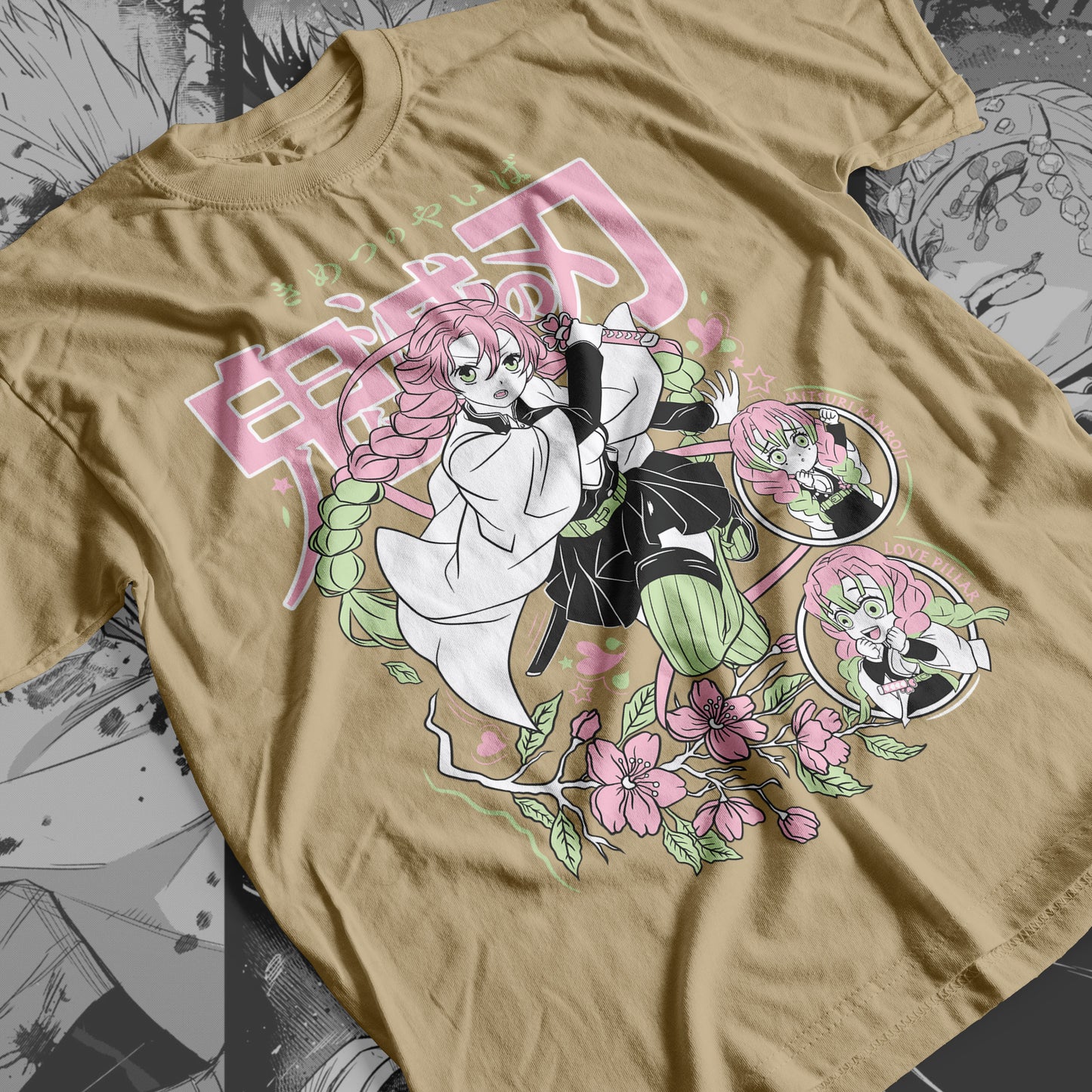 Demon Slayer - Mitsuri Kanroji 02 Premium Anime Design, High Quality DTF Print, 100% Cotton Shirt
