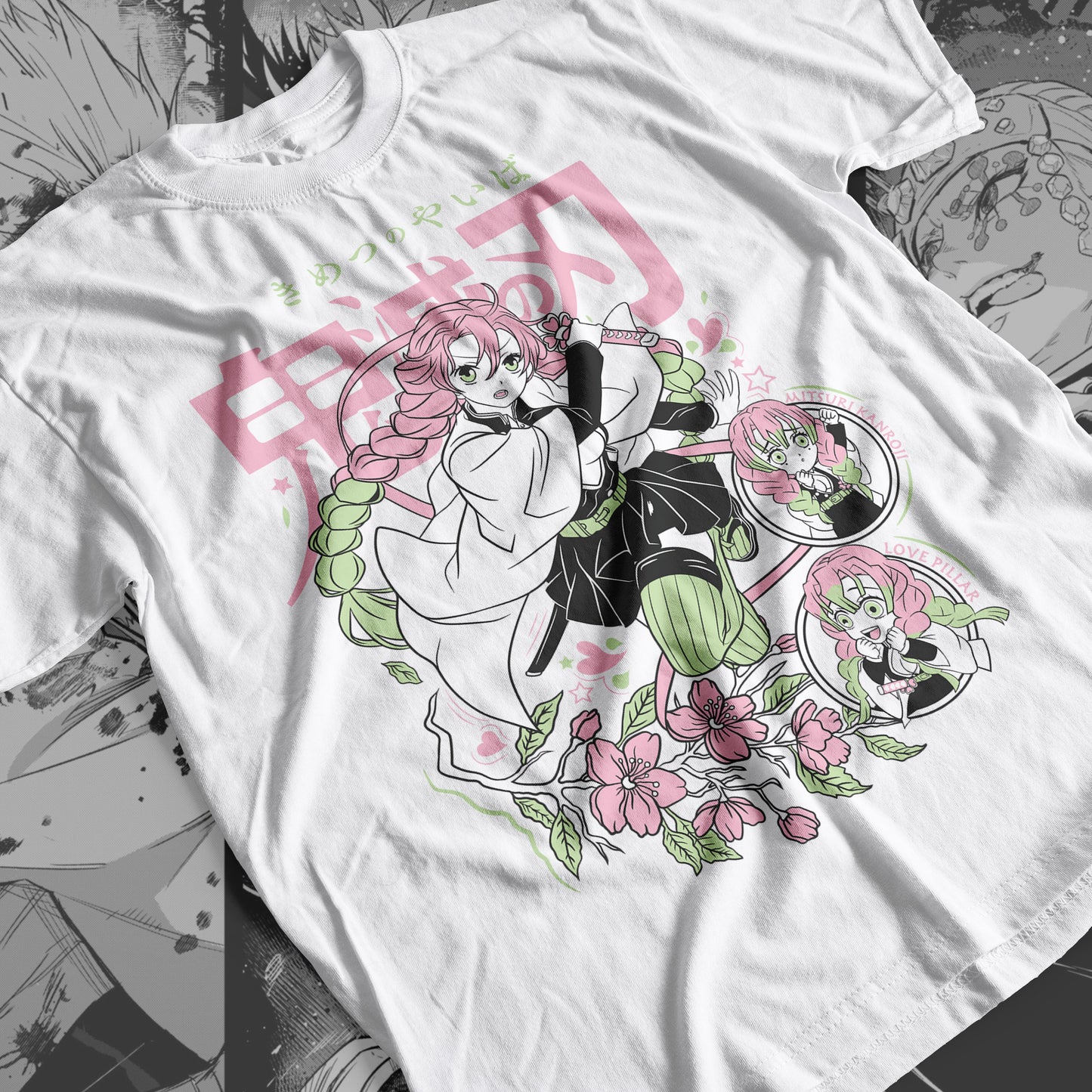 Demon Slayer - Mitsuri Kanroji 02 Premium Anime Design, High Quality DTF Print, 100% Cotton Shirt