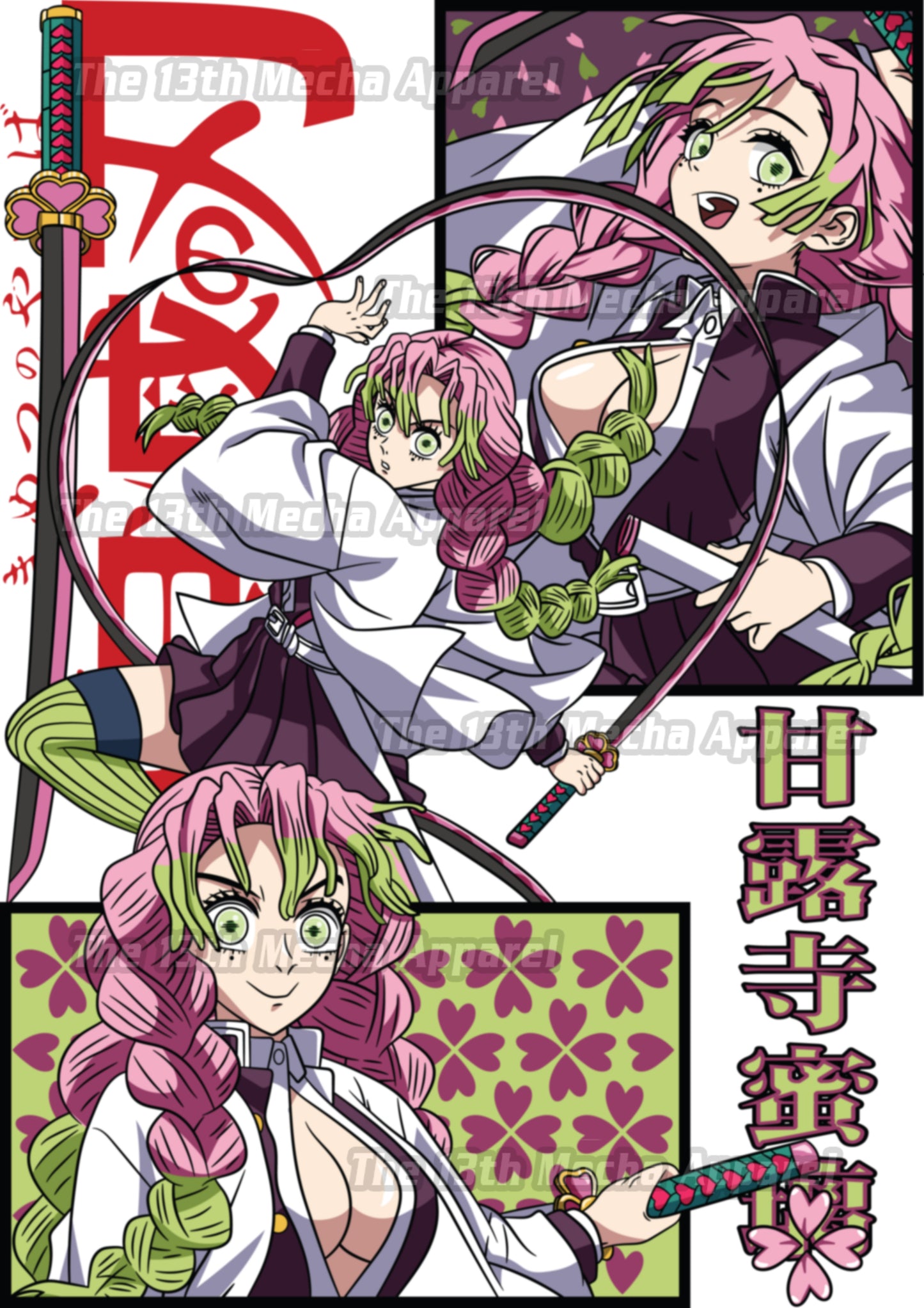 Demon Slayer - Mitsuri Kanroji 03 Premium Anime Design, High Quality DTF Print, 100% Cotton Shirt