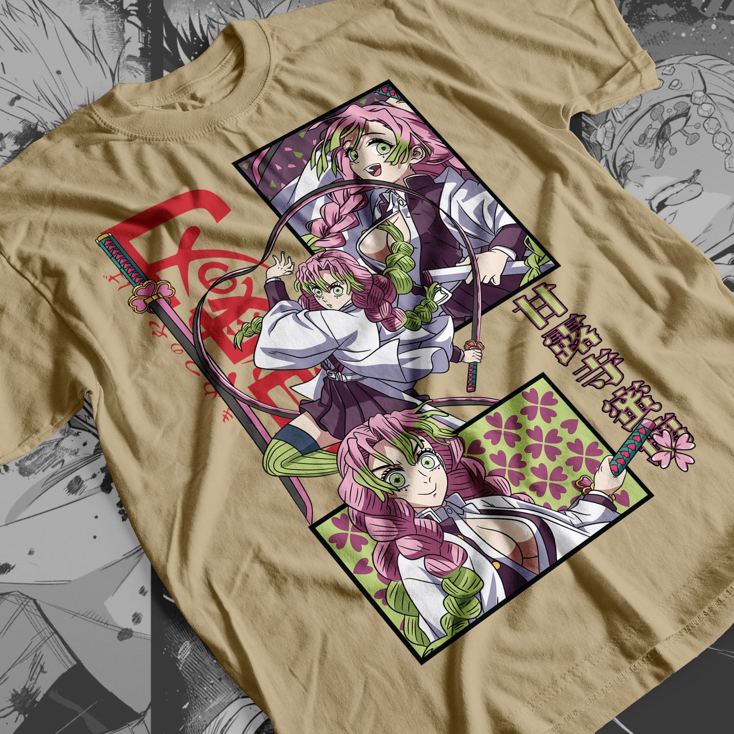 Demon Slayer - Mitsuri Kanroji 03 Premium Anime Design, High Quality DTF Print, 100% Cotton Shirt