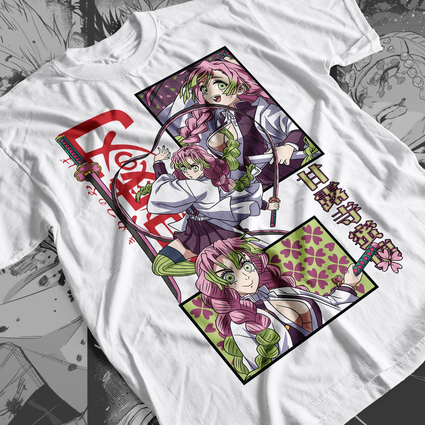 Demon Slayer - Mitsuri Kanroji 03 Premium Anime Design, High Quality DTF Print, 100% Cotton Shirt