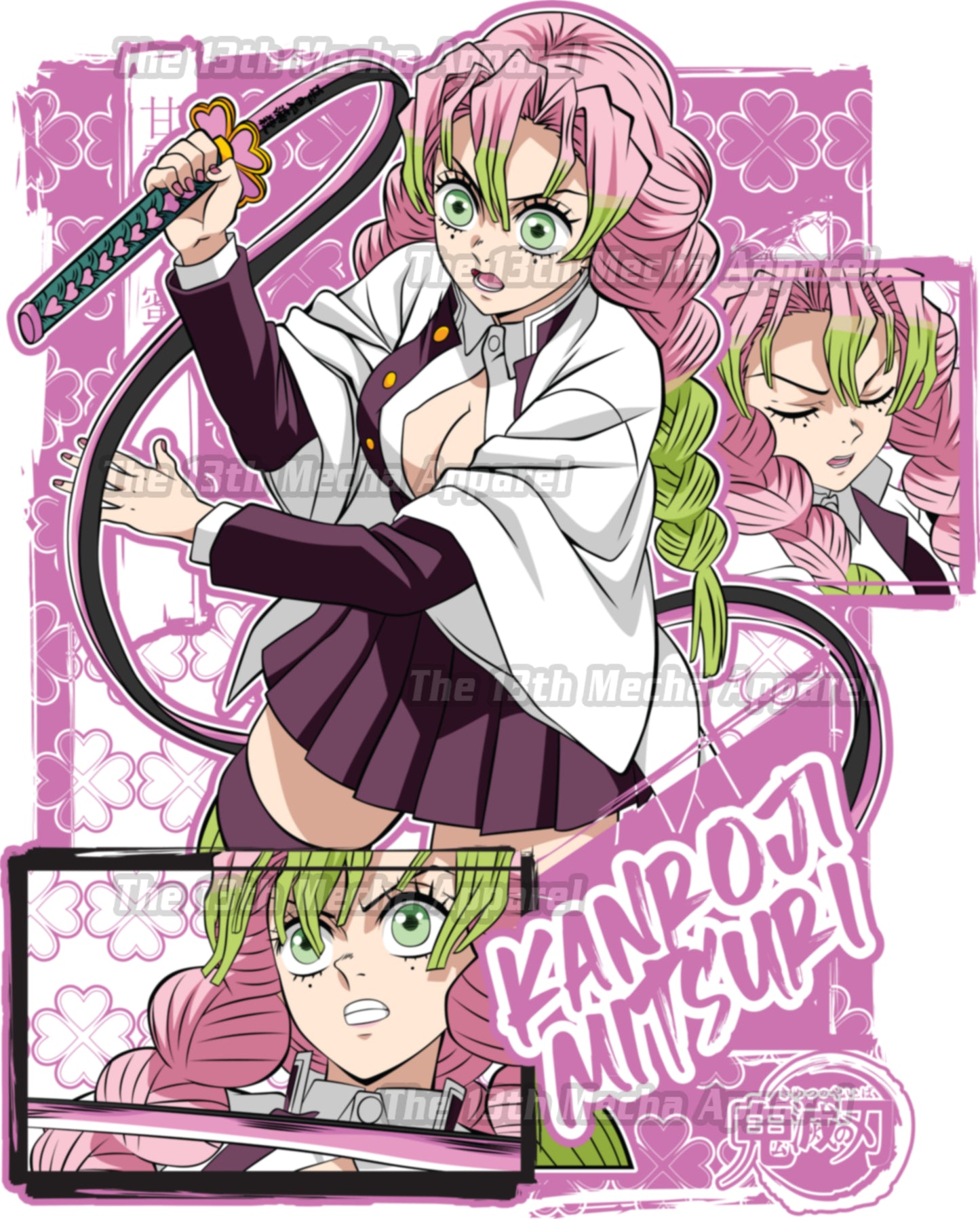 Demon Slayer - Mitsuri Kanroji 05 Premium Anime Design, High Quality DTF Print, 100% Cotton Shirt