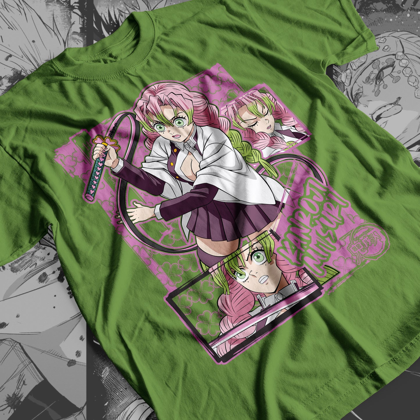 Demon Slayer - Mitsuri Kanroji 05 Premium Anime Design, High Quality DTF Print, 100% Cotton Shirt