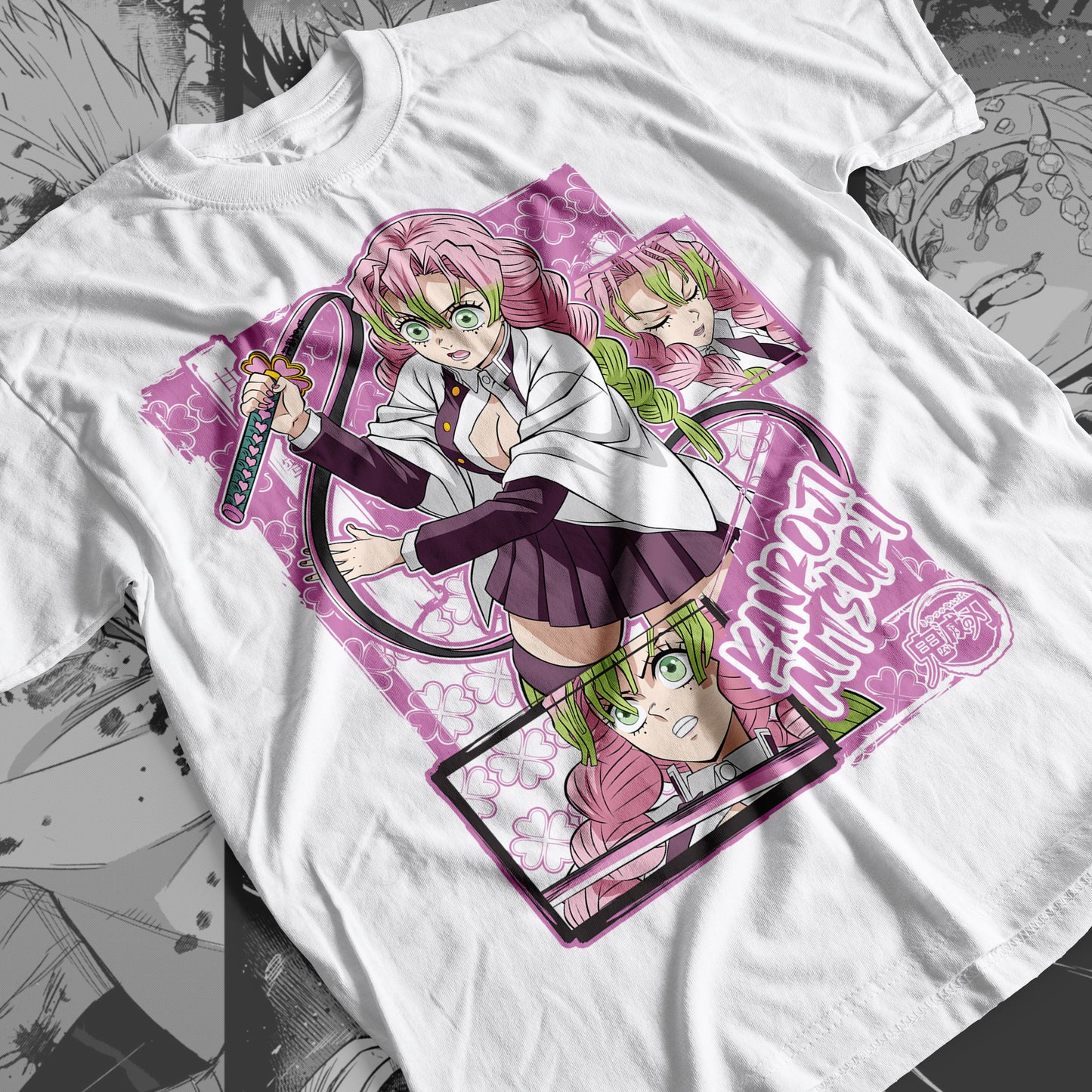 Demon Slayer - Mitsuri Kanroji 05 Premium Anime Design, High Quality DTF Print, 100% Cotton Shirt