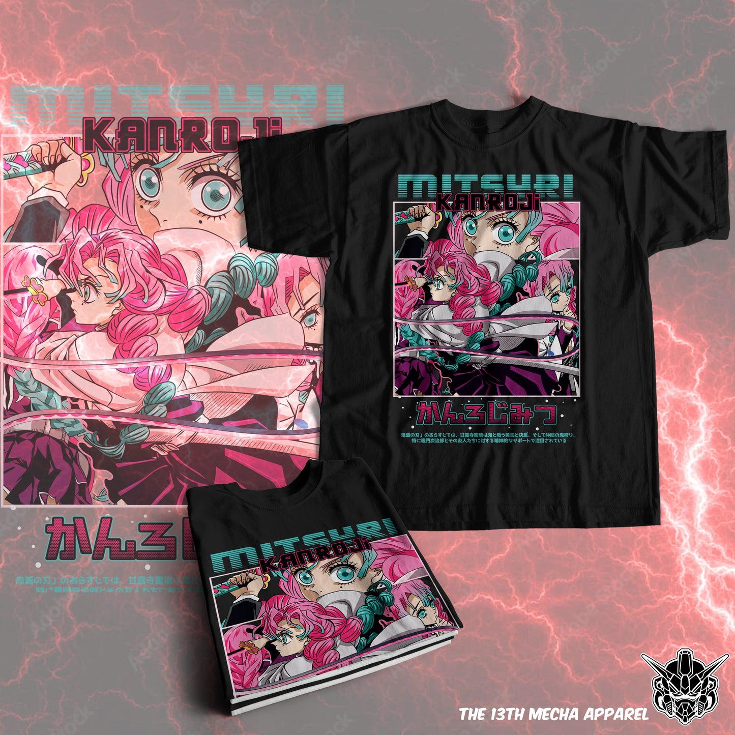 Demon Slayer - Mitsuri Kanroji 04 Premium Anime Design, High Quality DTF Print, 100% Cotton Shirt