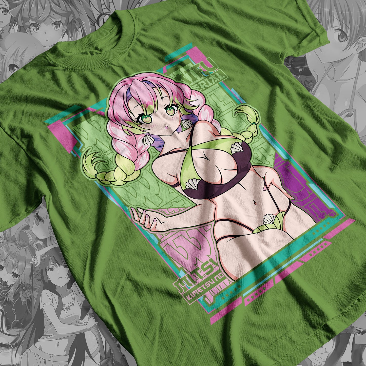 Waifu - Mitsuri Premium Anime Design, High Quality DTF Print, 100% Cotton Shirt