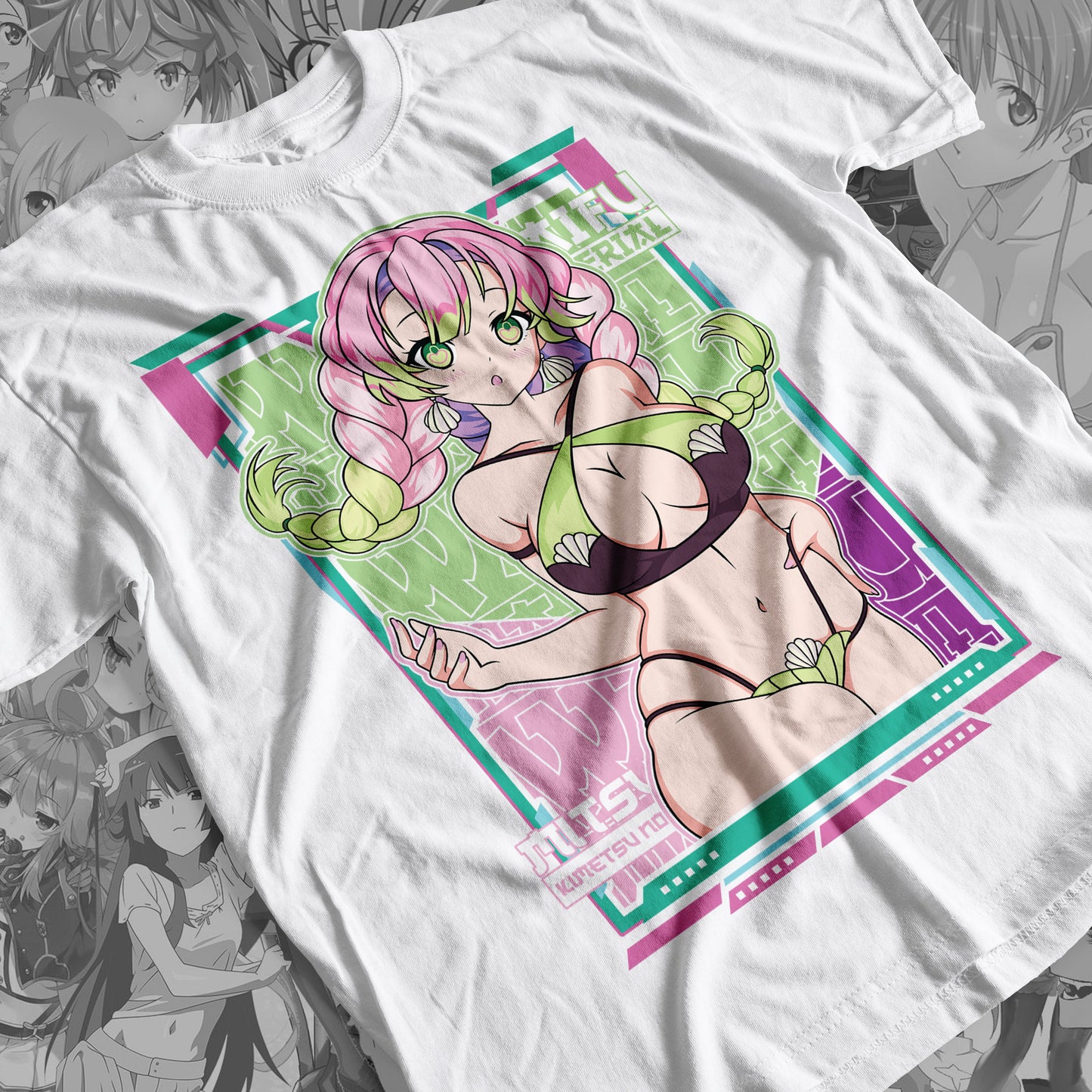 Waifu - Mitsuri Premium Anime Design, High Quality DTF Print, 100% Cotton Shirt