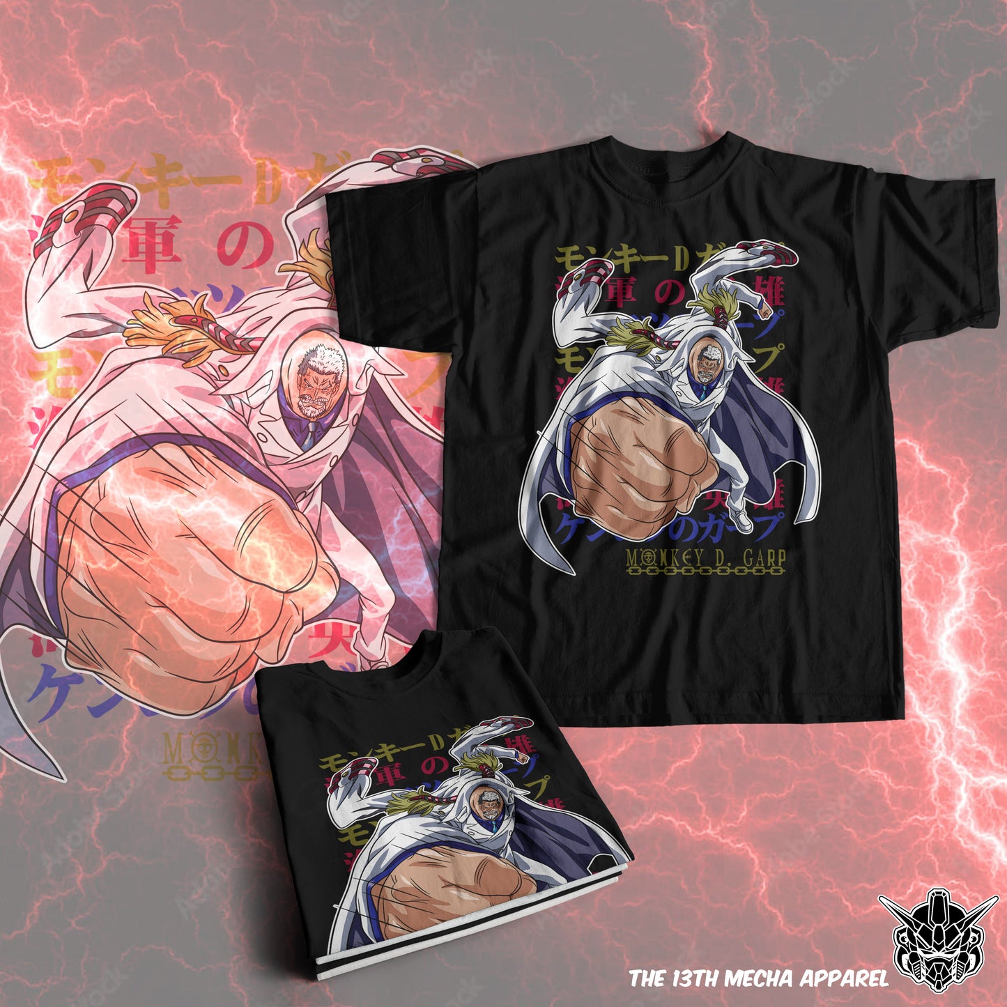 One Piece - Monkey D Garp One 01 Premium Anime Design, High Quality DTF Print, 100% Cotton Shirt