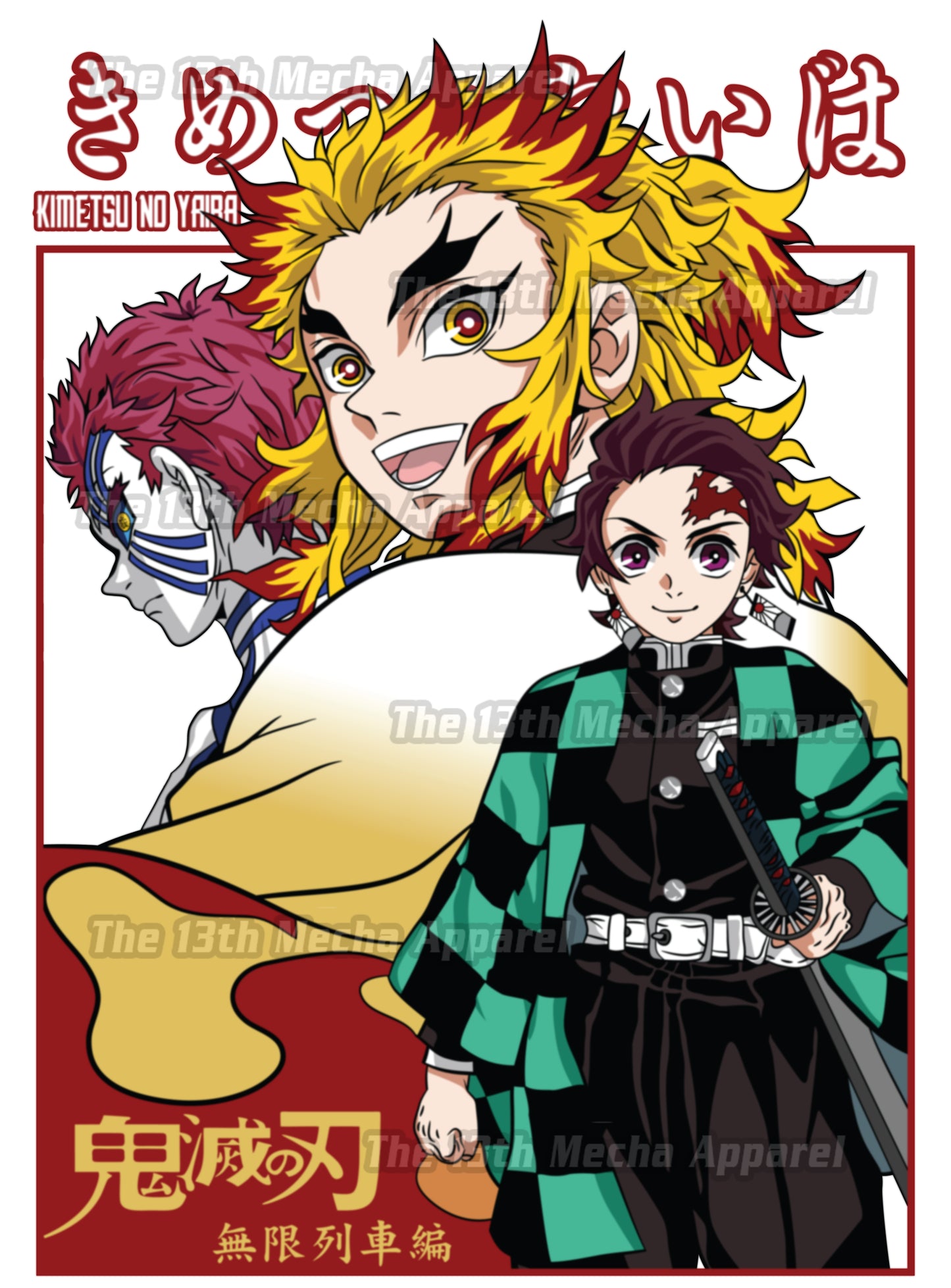 Demon Slayer - Kyojuro Rengoku 04 Premium Anime Design, High Quality DTF Print, 100% Cotton Shirt