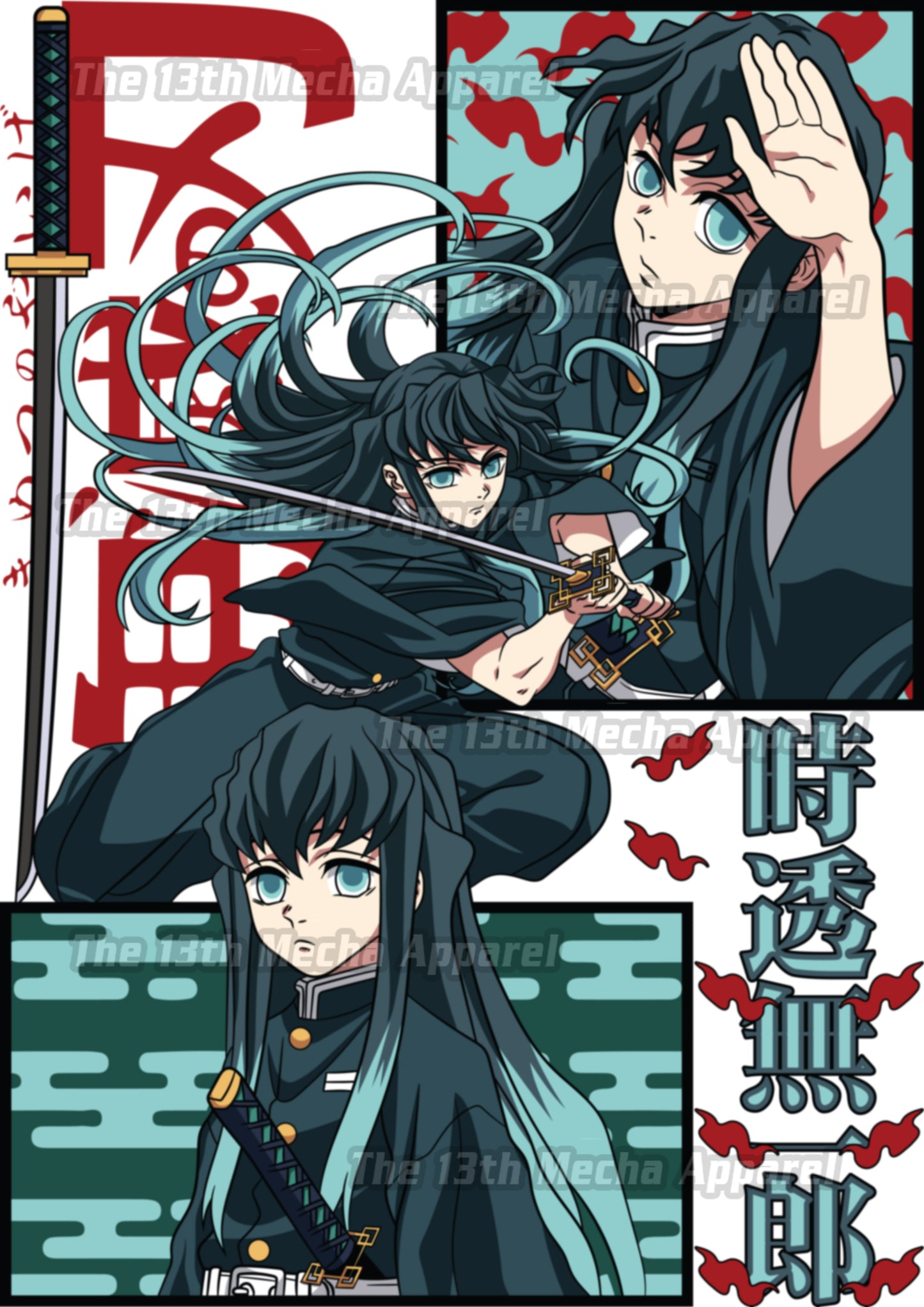 Demon Slayer - Muichiro Tokito 05 Premium Anime Design, High Quality DTF Print, 100% Cotton Shirt
