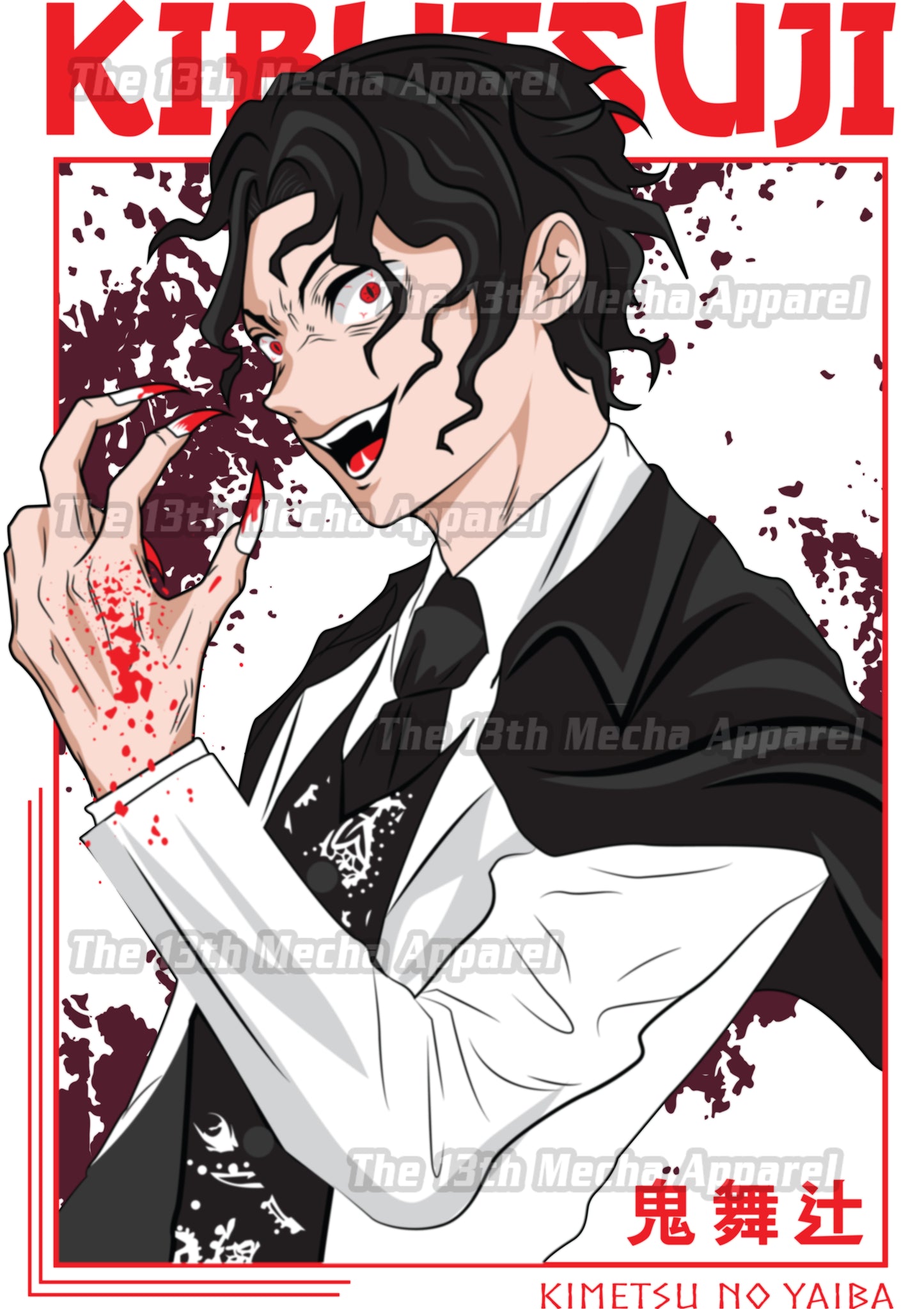 Demon Slayer - Muzan Kibutsuji 02 Premium Anime Design, High Quality DTF Print, 100% Cotton Shirt3
