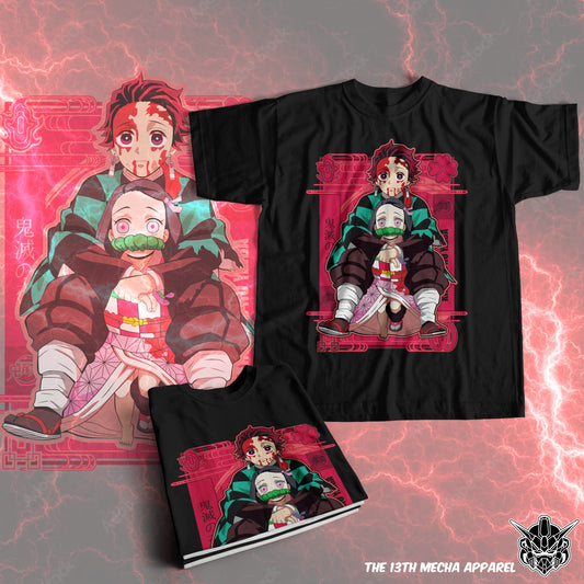 Demon Slayer - The Sibling: Tanjiro and Nezuko 01 Premium Anime Design, High Quality DTF Print, 100% Cotton Shirt