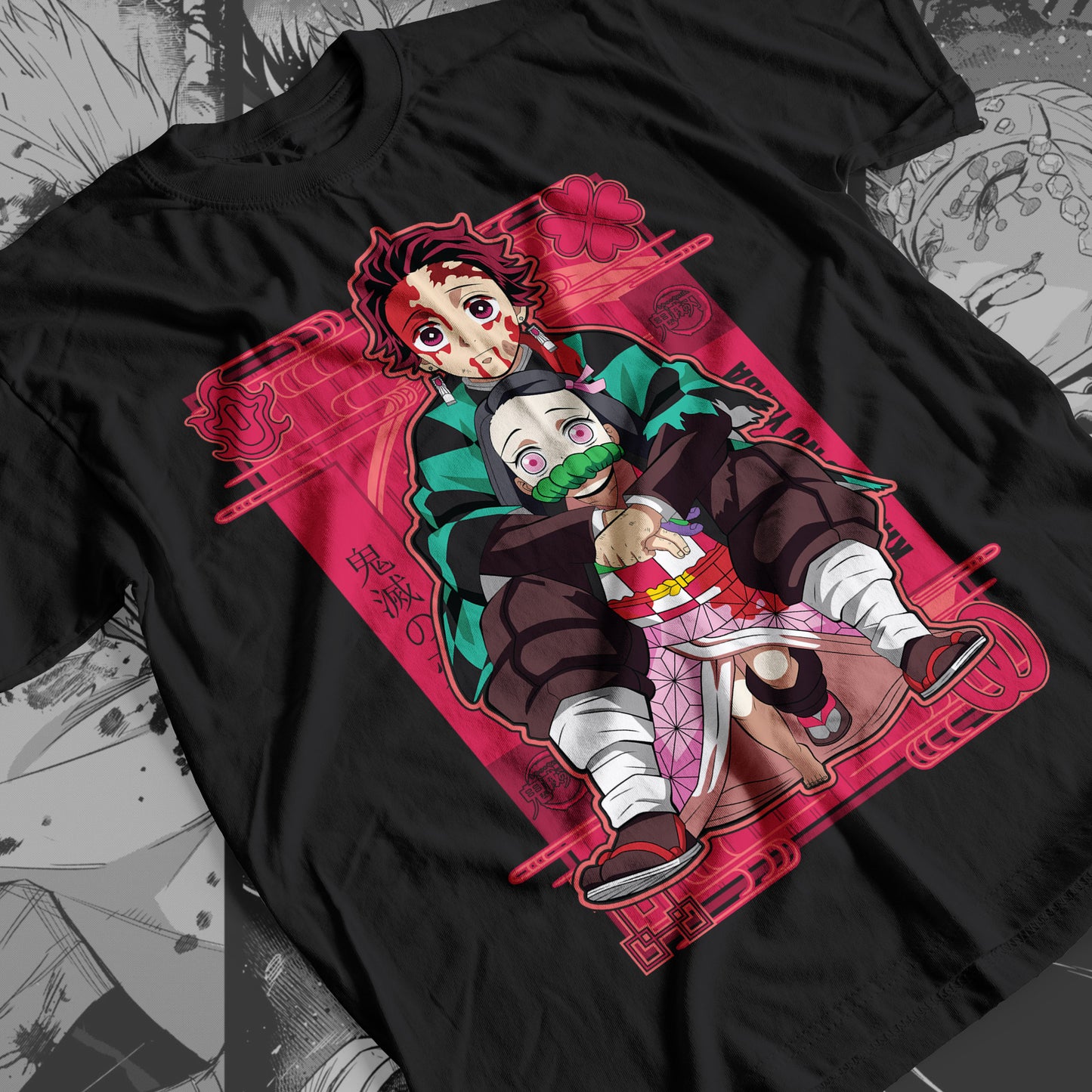 Demon Slayer - The Sibling: Tanjiro and Nezuko 01 Premium Anime Design, High Quality DTF Print, 100% Cotton Shirt