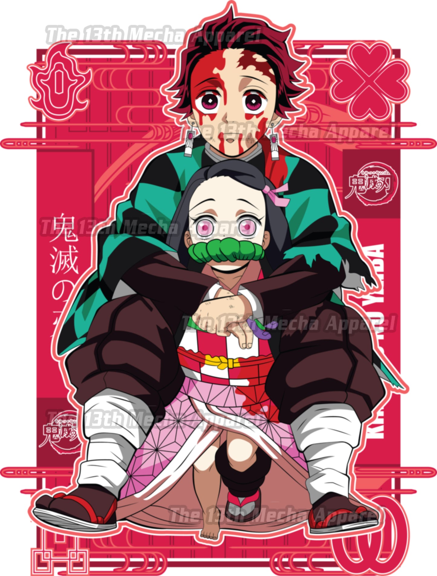 Demon Slayer - The Sibling: Tanjiro and Nezuko 01 Premium Anime Design, High Quality DTF Print, 100% Cotton Shirt