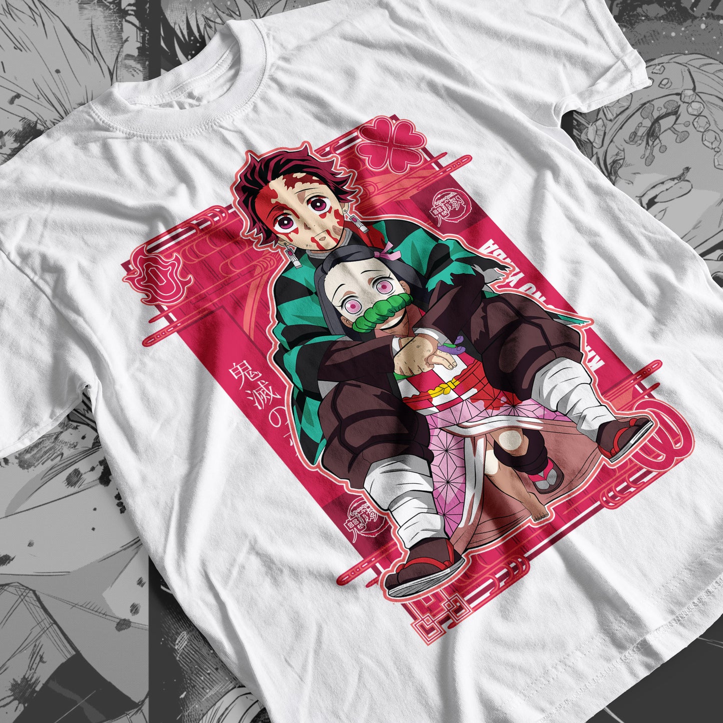 Demon Slayer - The Sibling: Tanjiro and Nezuko 01 Premium Anime Design, High Quality DTF Print, 100% Cotton Shirt