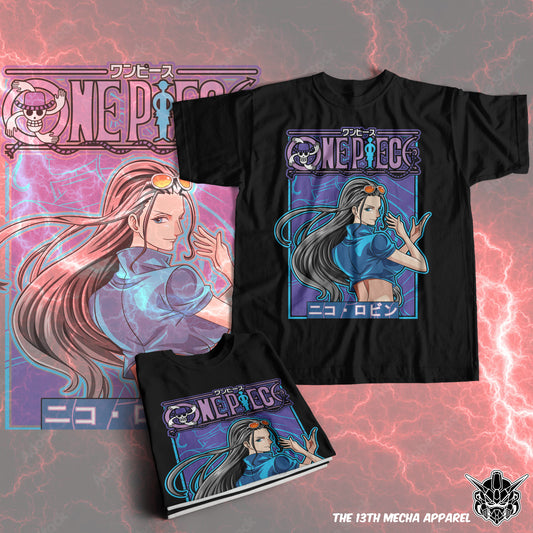 One Piece - Nico Robin Premium Anime Design, High Quality DTF Print, 100% Cotton Shirt