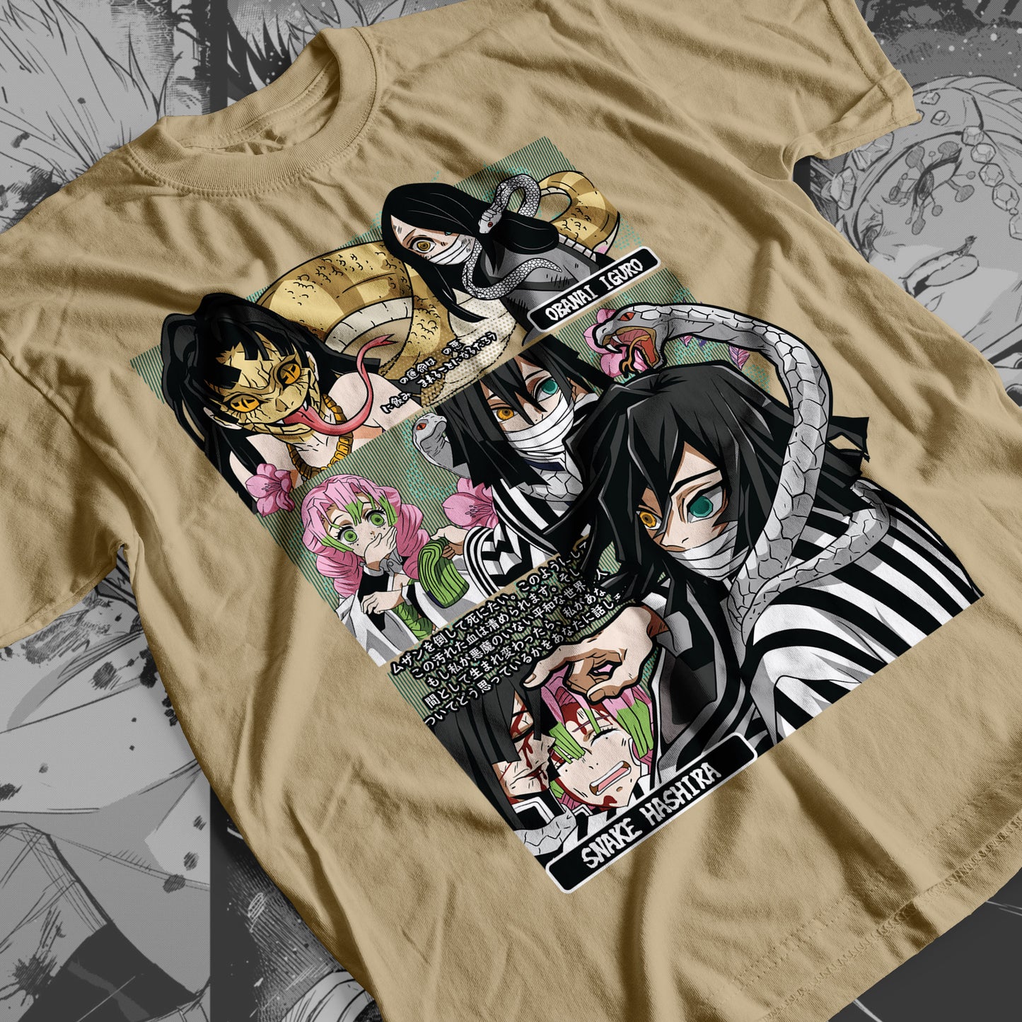 Demon Slayer - Obanai Iguro 02 Premium Anime Design, High Quality DTF Print, 100% Cotton Shirt
