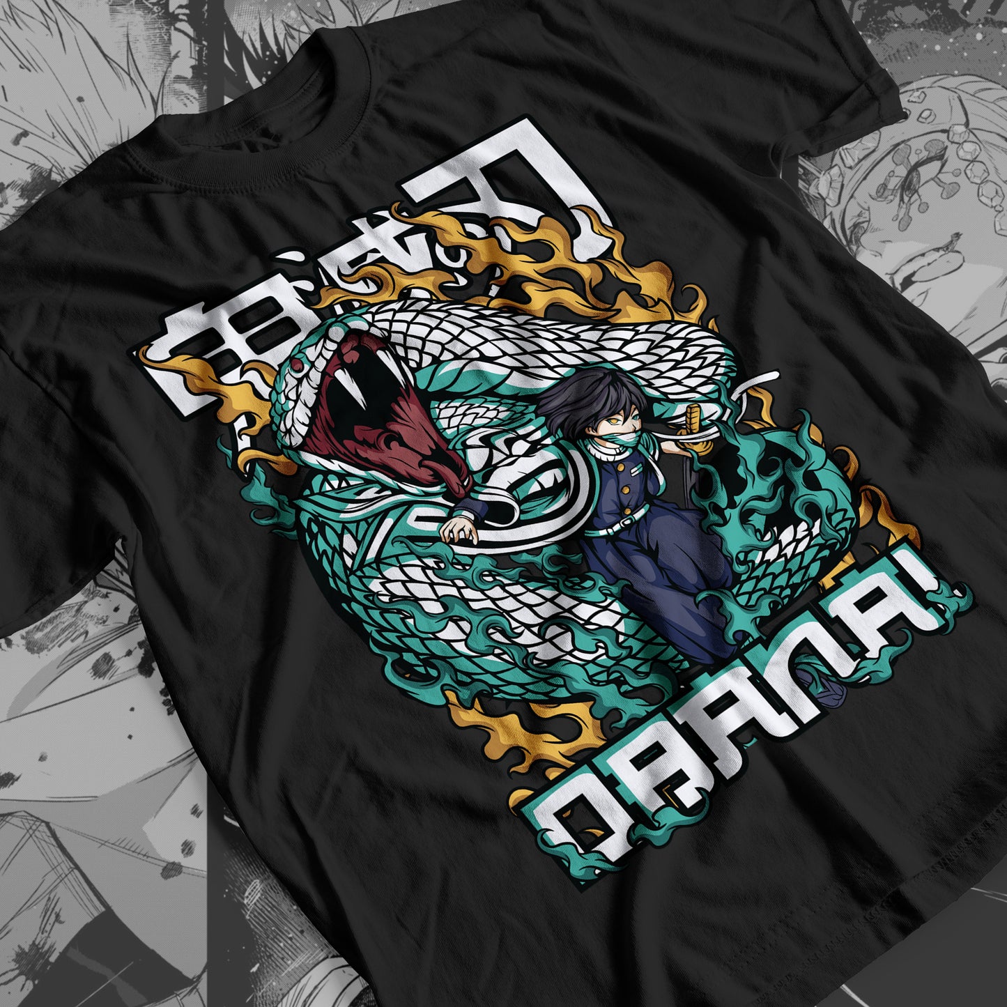 Demon Slayer - Obanai Iguro 03 Premium Anime Design, High Quality DTF Print, 100% Cotton Shirt