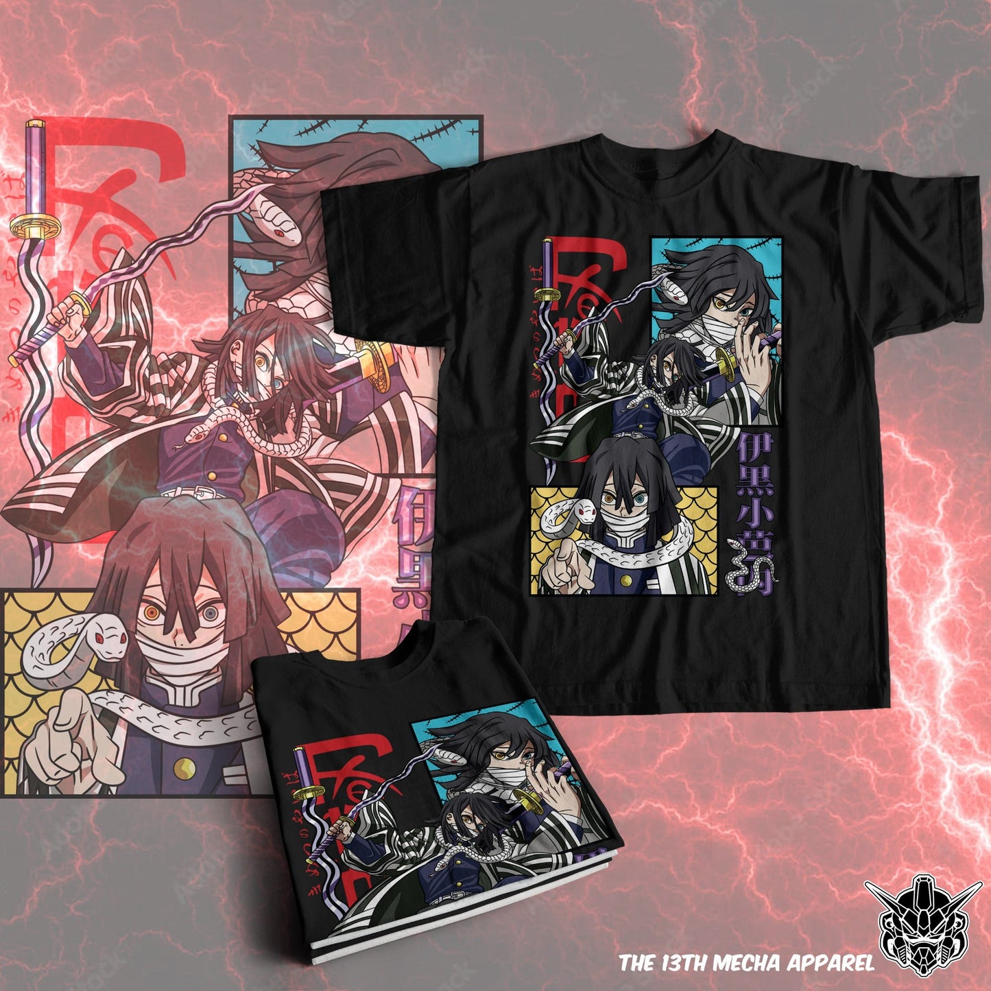 Demon Slayer - Obanai Iguro 01 Premium Anime Design, High Quality DTF Print, 100% Cotton Shirt
