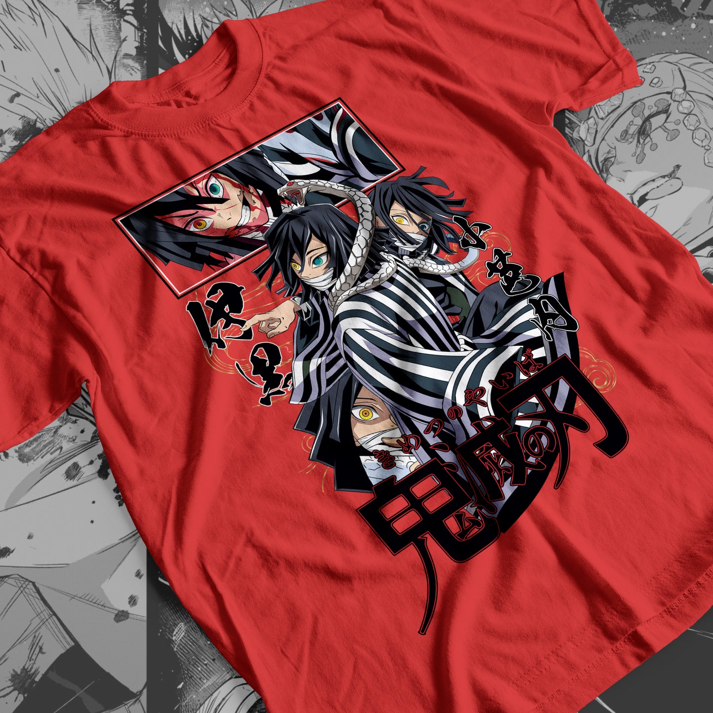 Demon Slayer - Obanai Iguro 05 Premium Anime Design, High Quality DTF Print, 100% Cotton Shirt