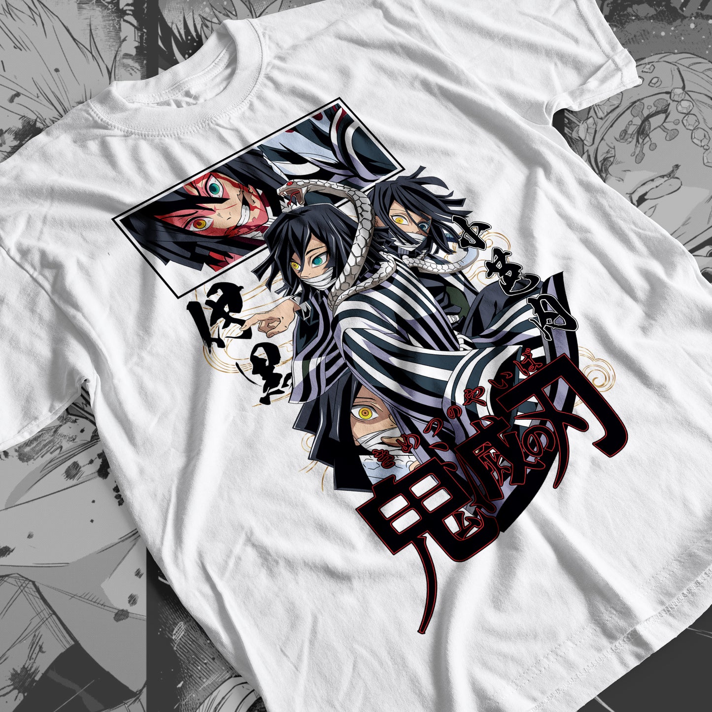 Demon Slayer - Obanai Iguro 05 Premium Anime Design, High Quality DTF Print, 100% Cotton Shirt
