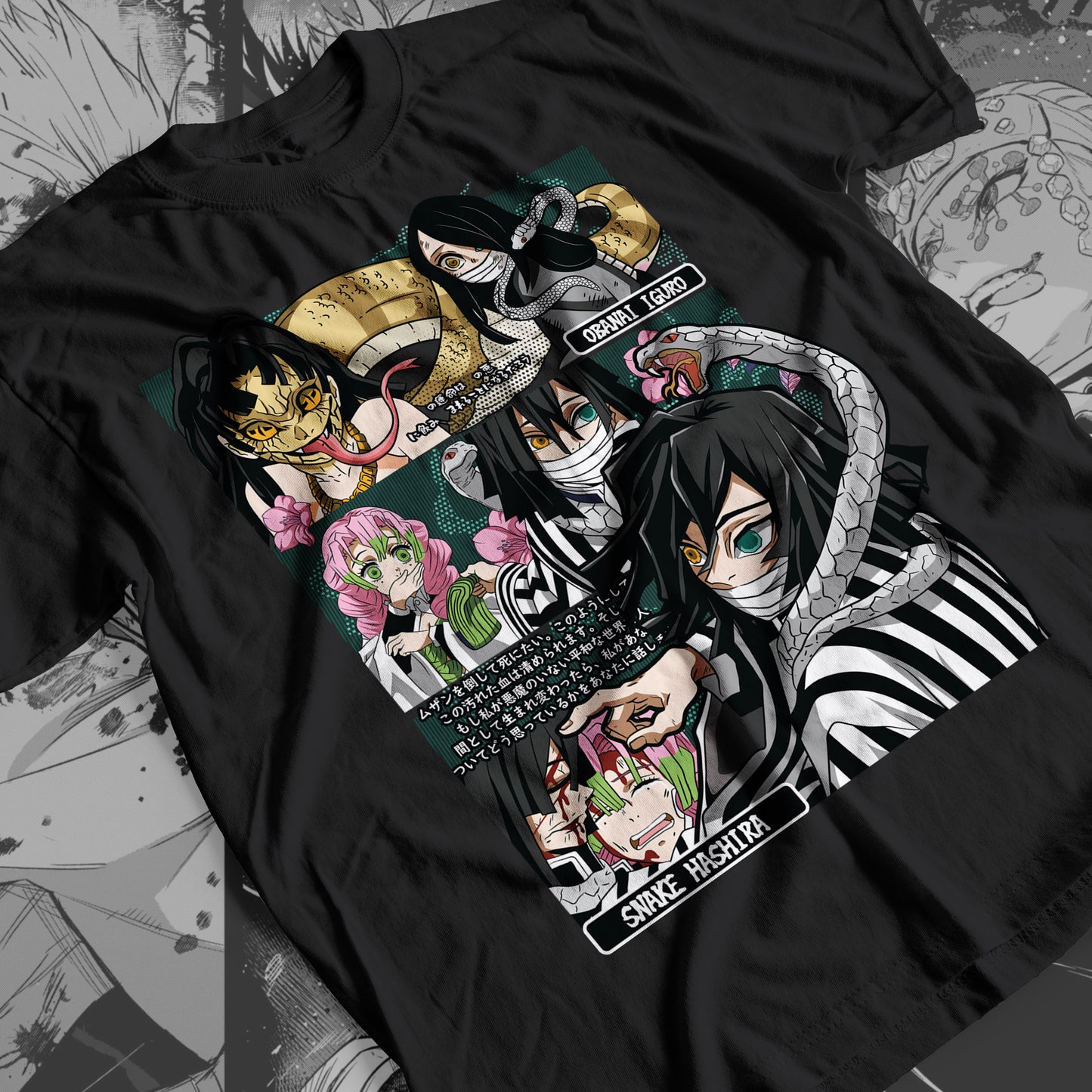 Demon Slayer - Obanai Iguro 02 Premium Anime Design, High Quality DTF Print, 100% Cotton Shirt