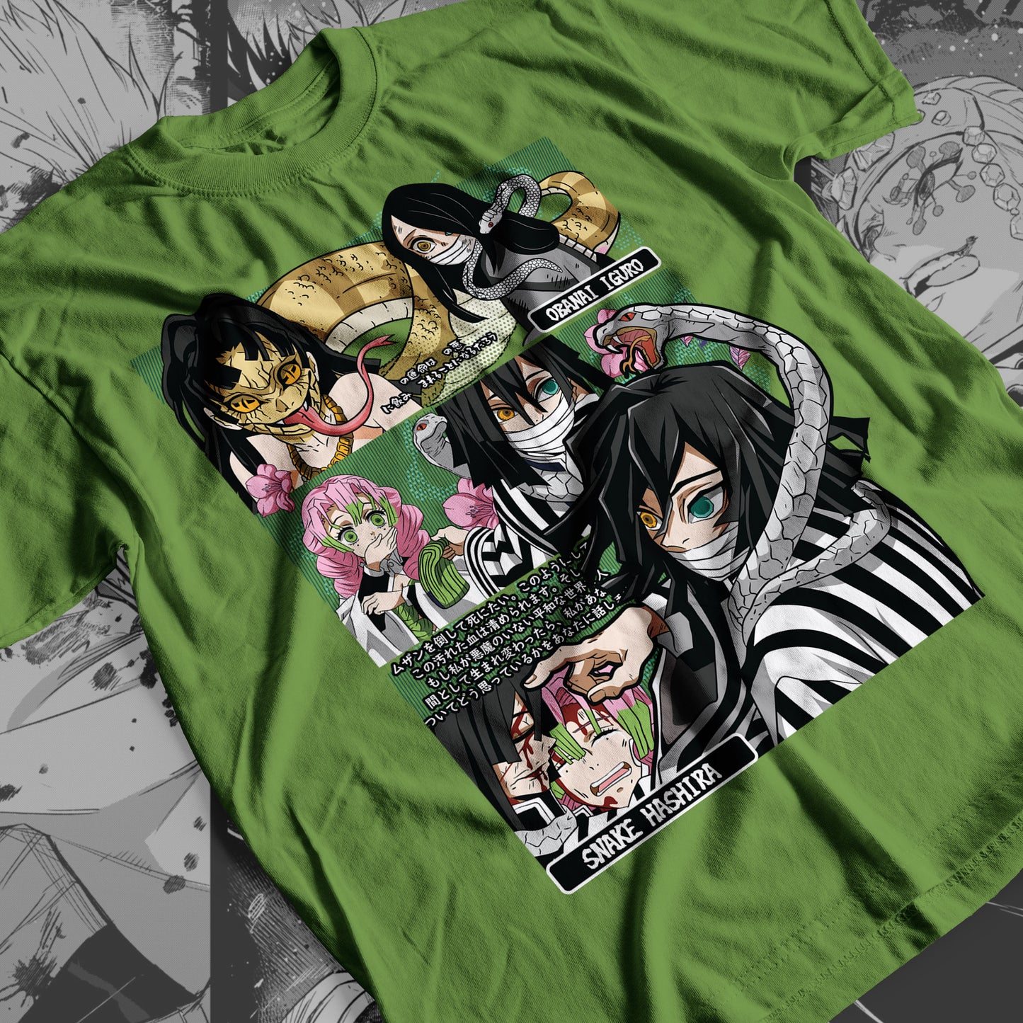 Demon Slayer - Obanai Iguro 02 Premium Anime Design, High Quality DTF Print, 100% Cotton Shirt