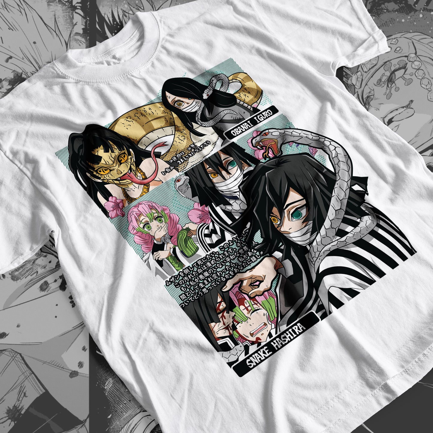 Demon Slayer - Obanai Iguro 02 Premium Anime Design, High Quality DTF Print, 100% Cotton Shirt