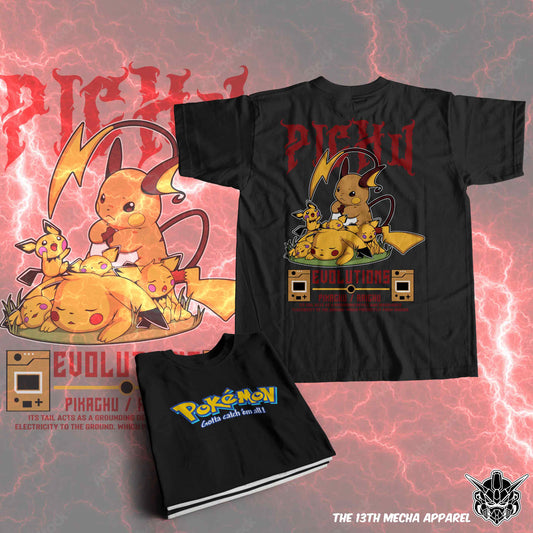 Pokemon - Pikachu 01 Premium Anime Design, High Quality DTF Print, 100% Cotton Shirt