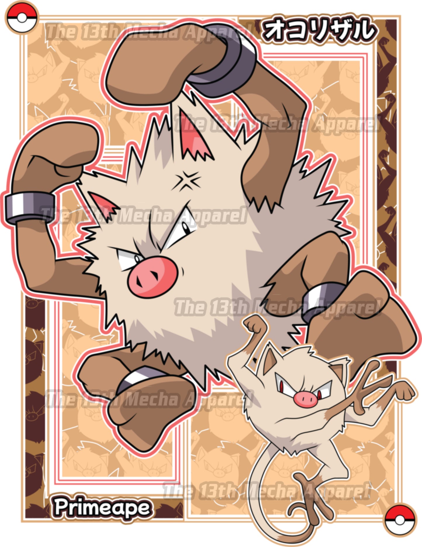 Pokemon - Primeape 01 Premium Anime Design, High Quality DTF Print, 100% Cotton Shirt