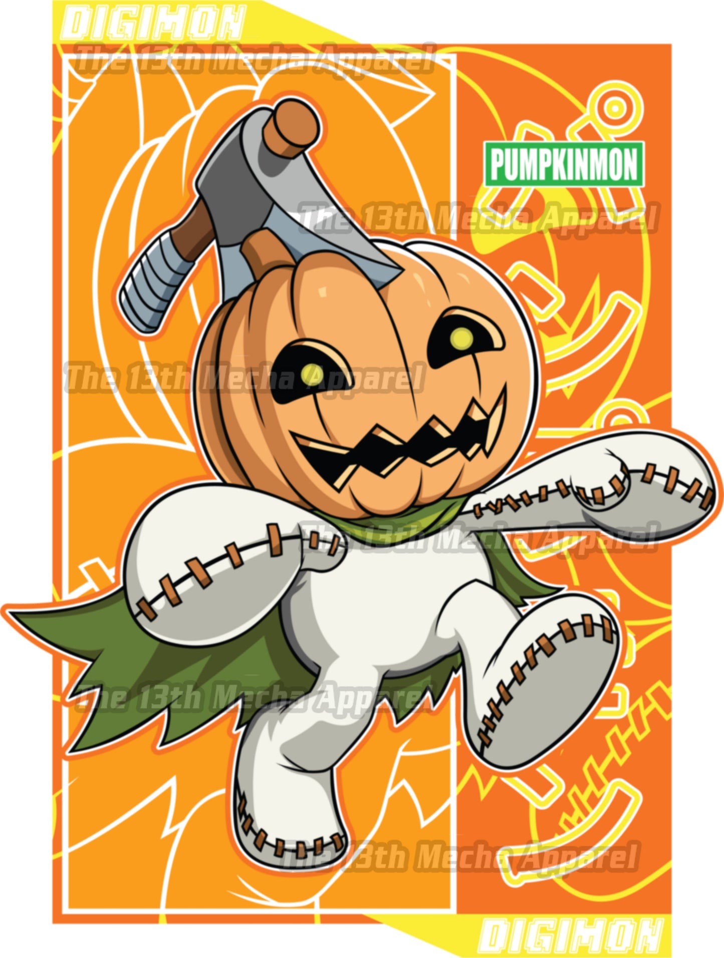 Digimon: Pumpkinmon 01 Premium Anime Design, High Quality DTF Print, 100% Cotton Shirt