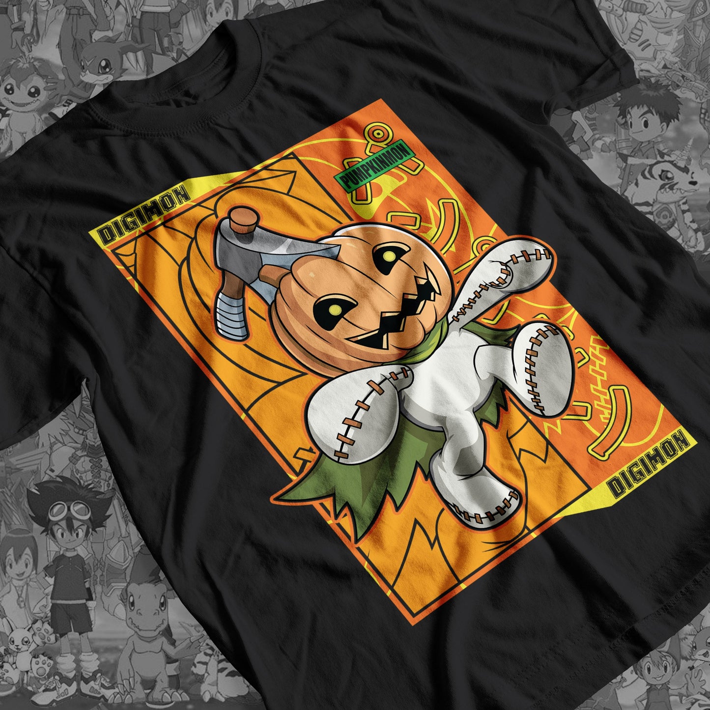 Digimon: Pumpkinmon 01 Premium Anime Design, High Quality DTF Print, 100% Cotton Shirt