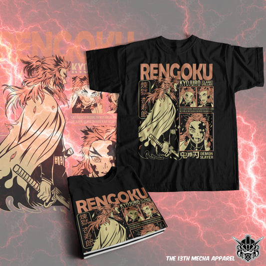 Demon Slayer - Kyojuro Rengoku 03 Premium Anime Design, High Quality DTF Print, 100% Cotton Shirt
