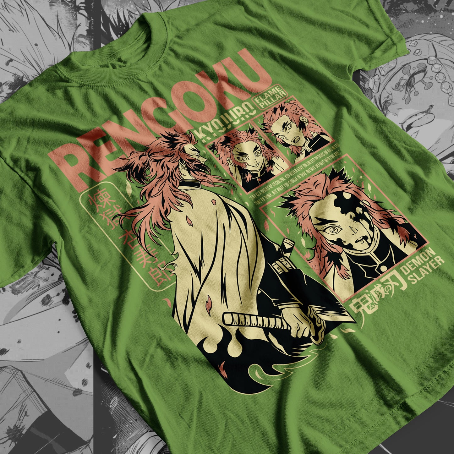 Demon Slayer - Kyojuro Rengoku 03 Premium Anime Design, High Quality DTF Print, 100% Cotton Shirt