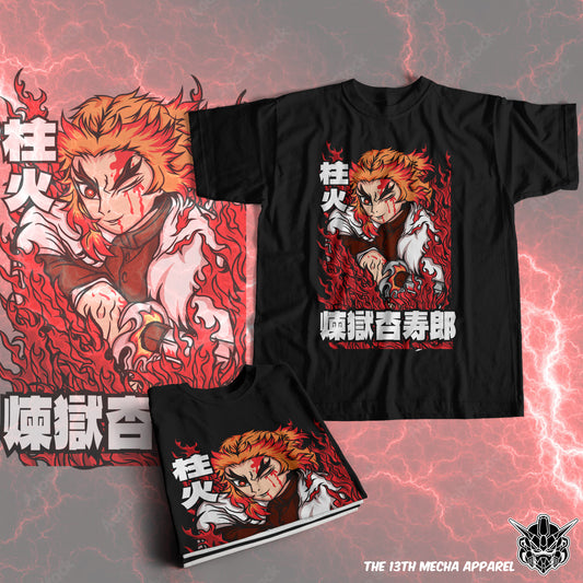 Demon Slayer - Kyojuro Rengoku 05 Premium Anime Design, High Quality DTF Print, 100% Cotton Shirt
