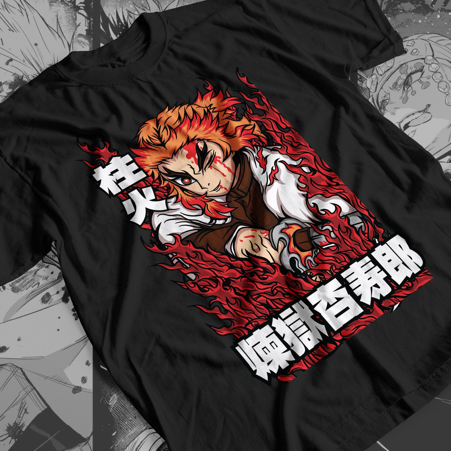 Demon Slayer - Kyojuro Rengoku 05 Premium Anime Design, High Quality DTF Print, 100% Cotton Shirt